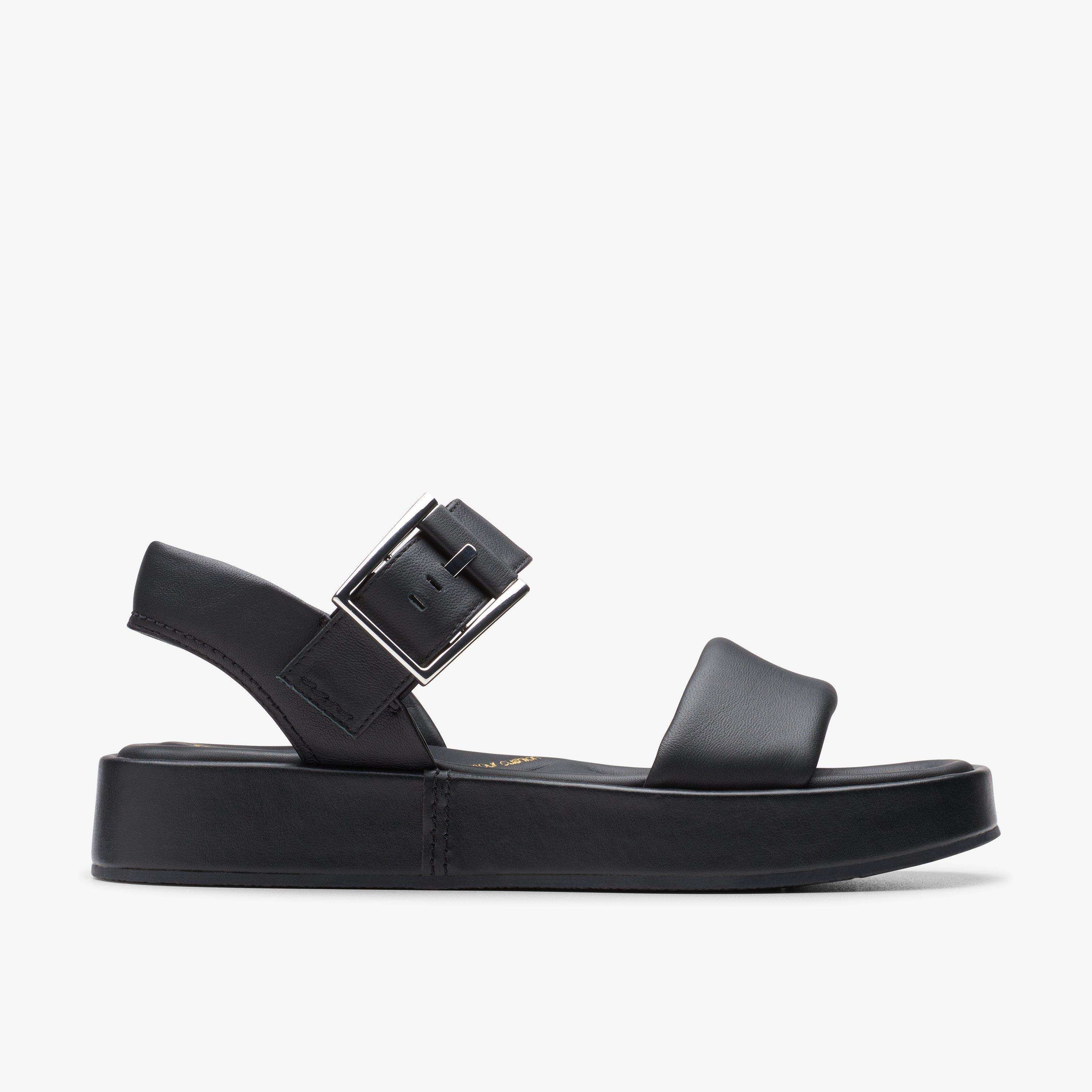 Clarks black sandals on sale