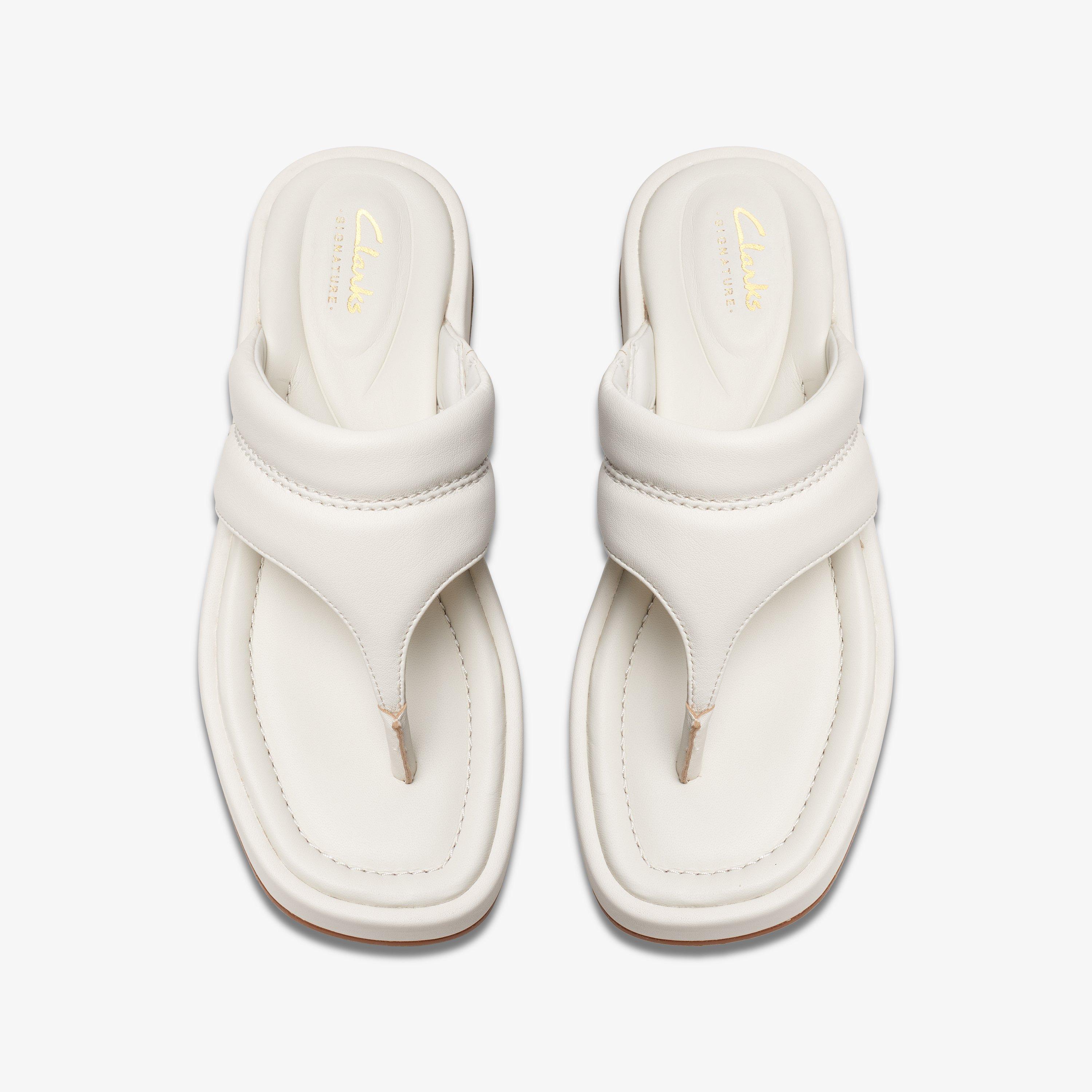 Clarks womens white sandals best sale