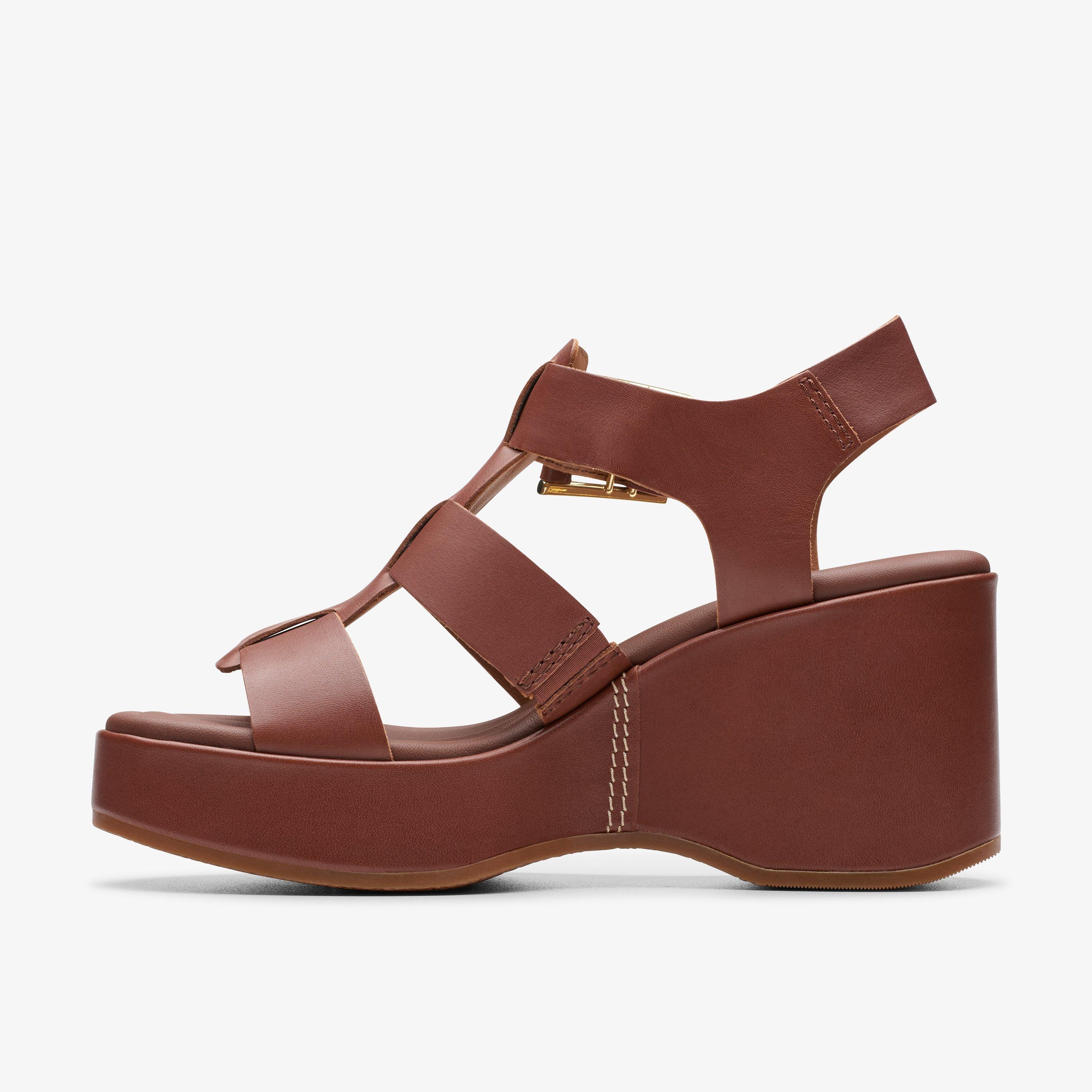 Clarks red wedges best sale