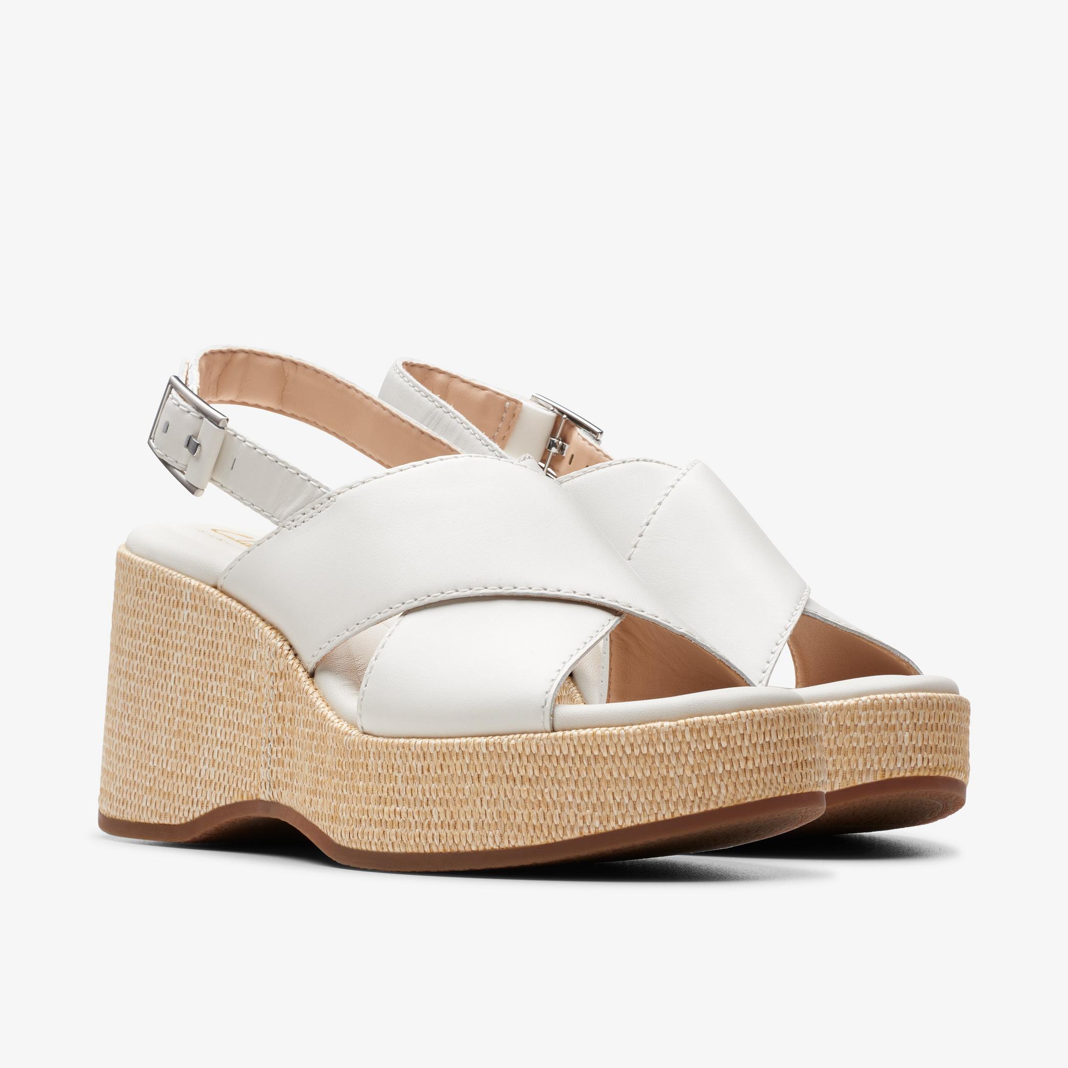 WOMENS Manon Wish Off White Leather Heeled Sandals | Clarks US