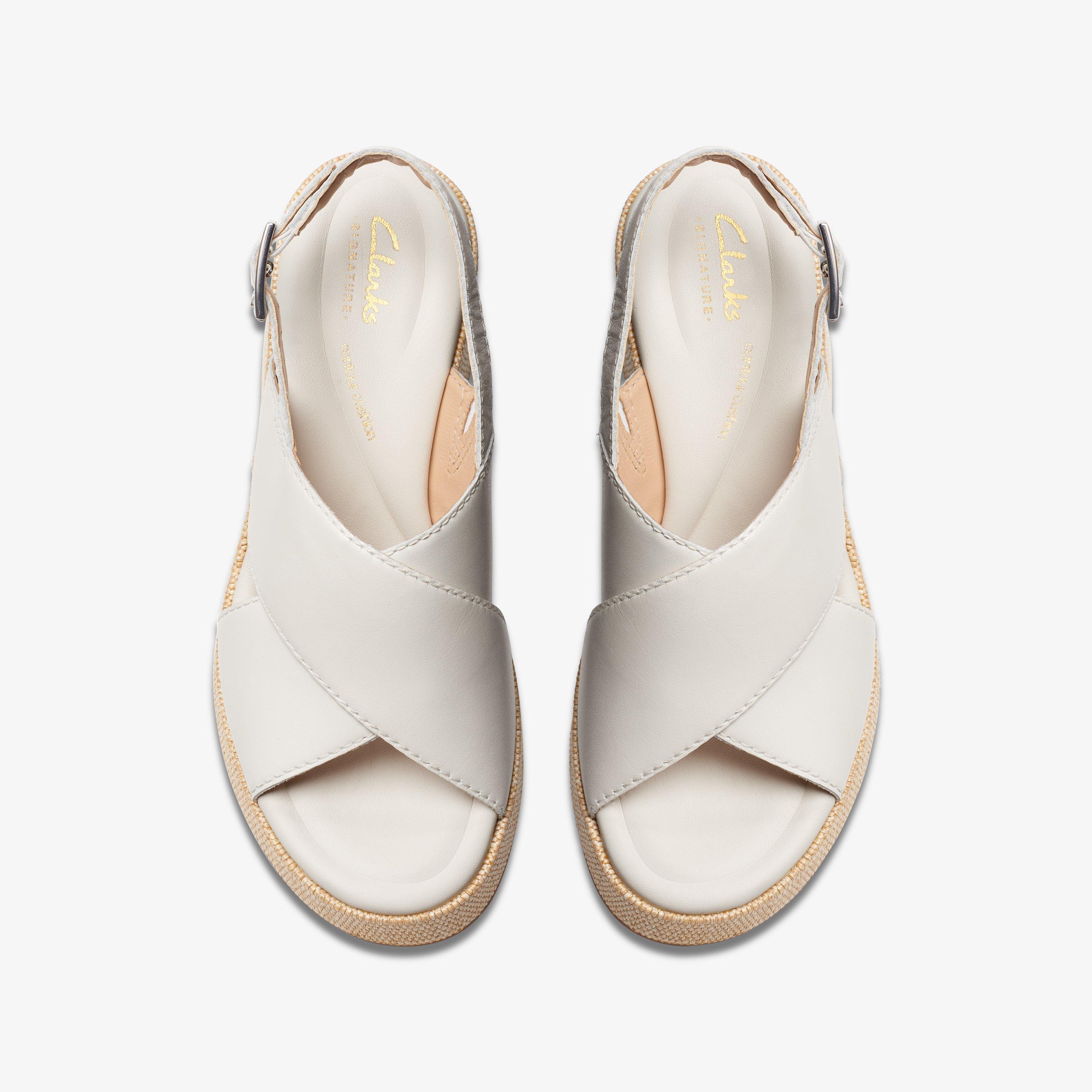 Clarks white leather fashion sandals