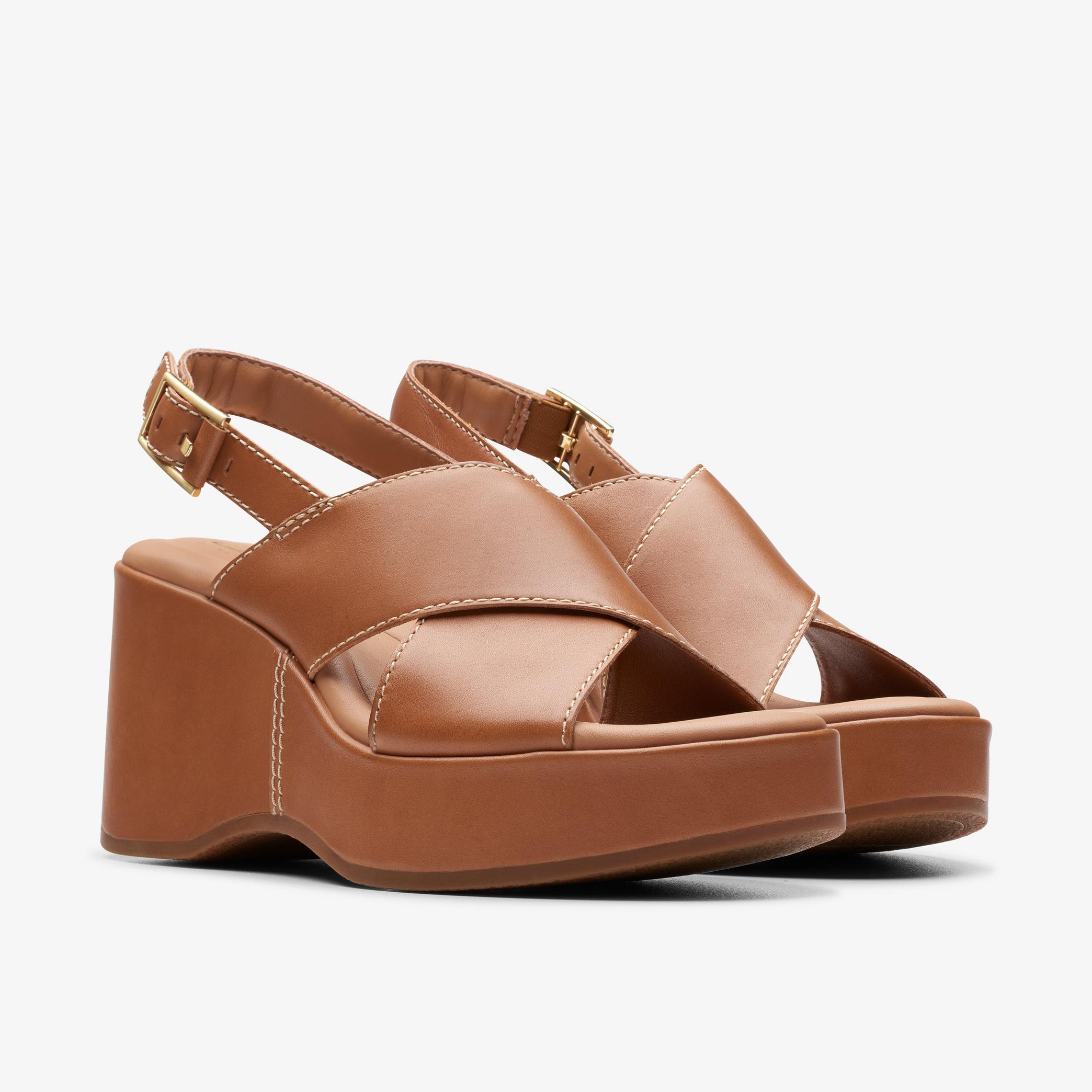 Manon Wish Tan Leather Heeled Sandals, view 4 of 6