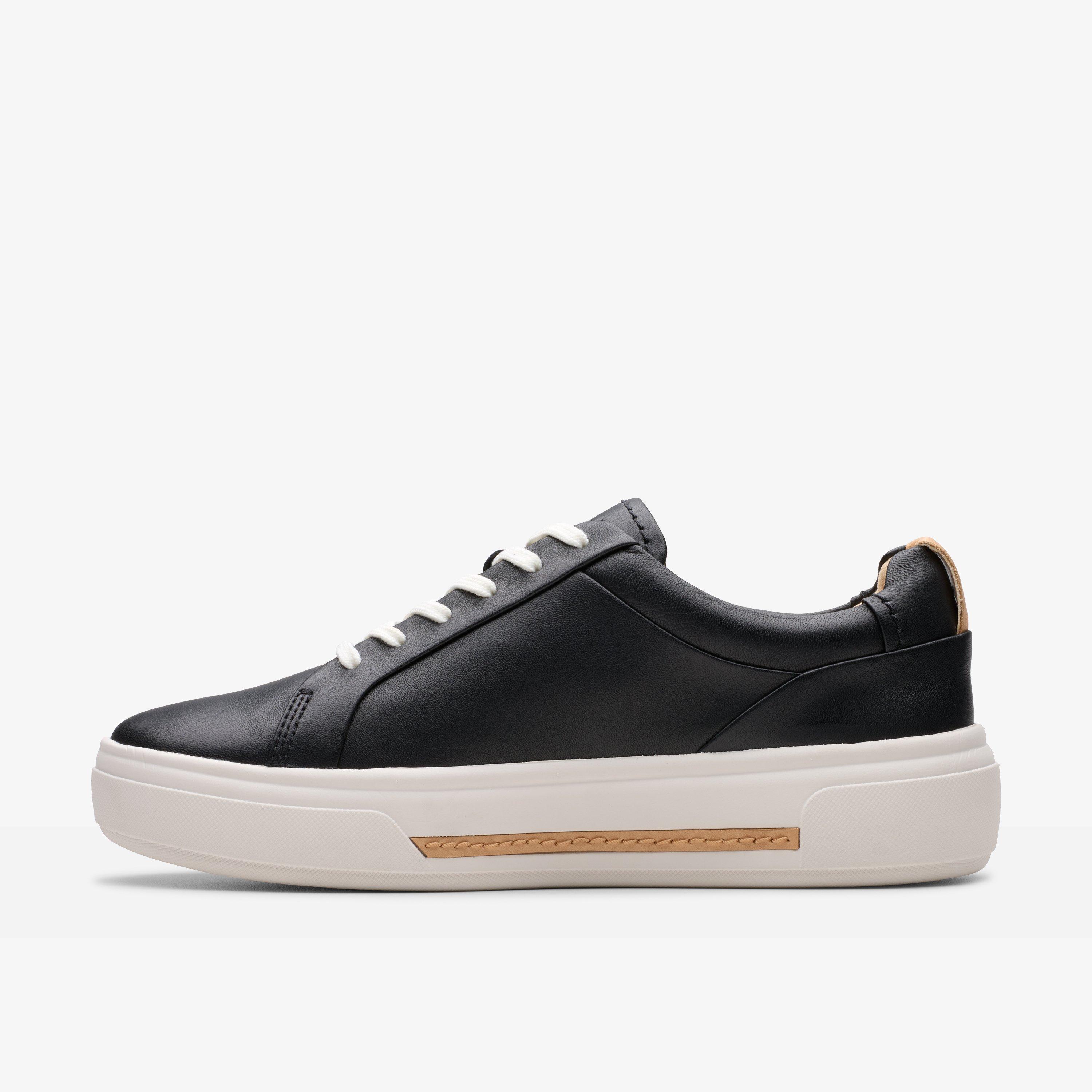 Clarks womens black store trainers