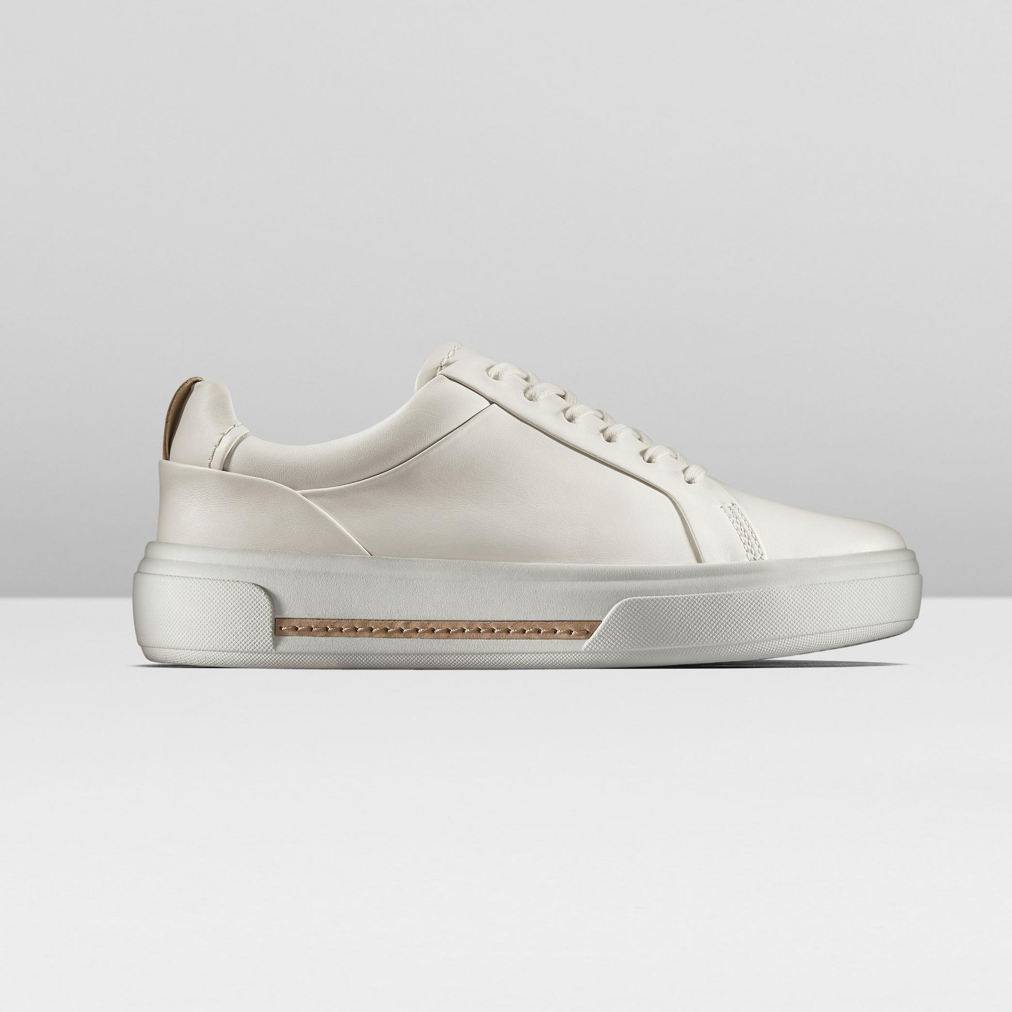 Hollyhock Walk Off White Leather Trainers, view 9 of 12