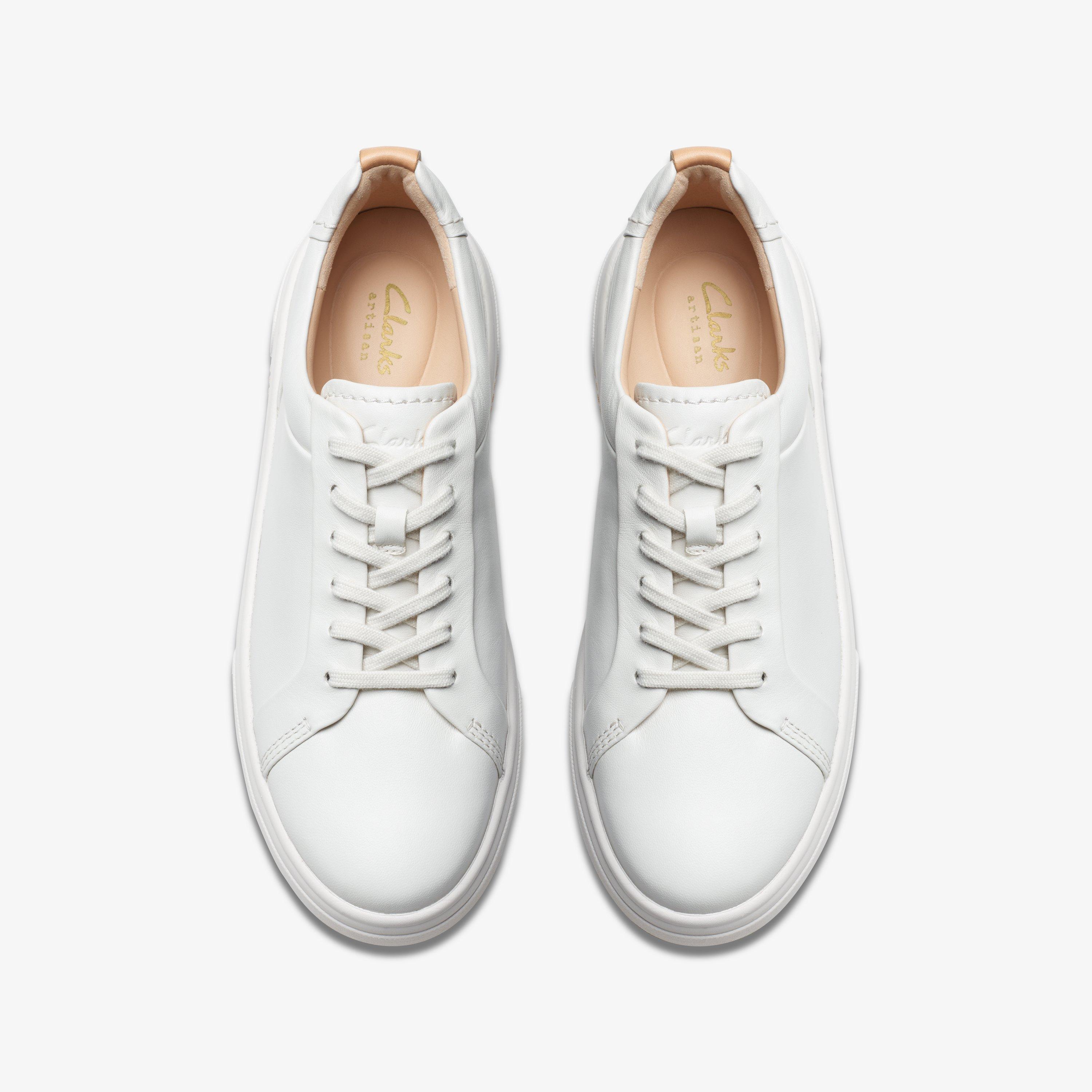 Clarks white top leather sneakers