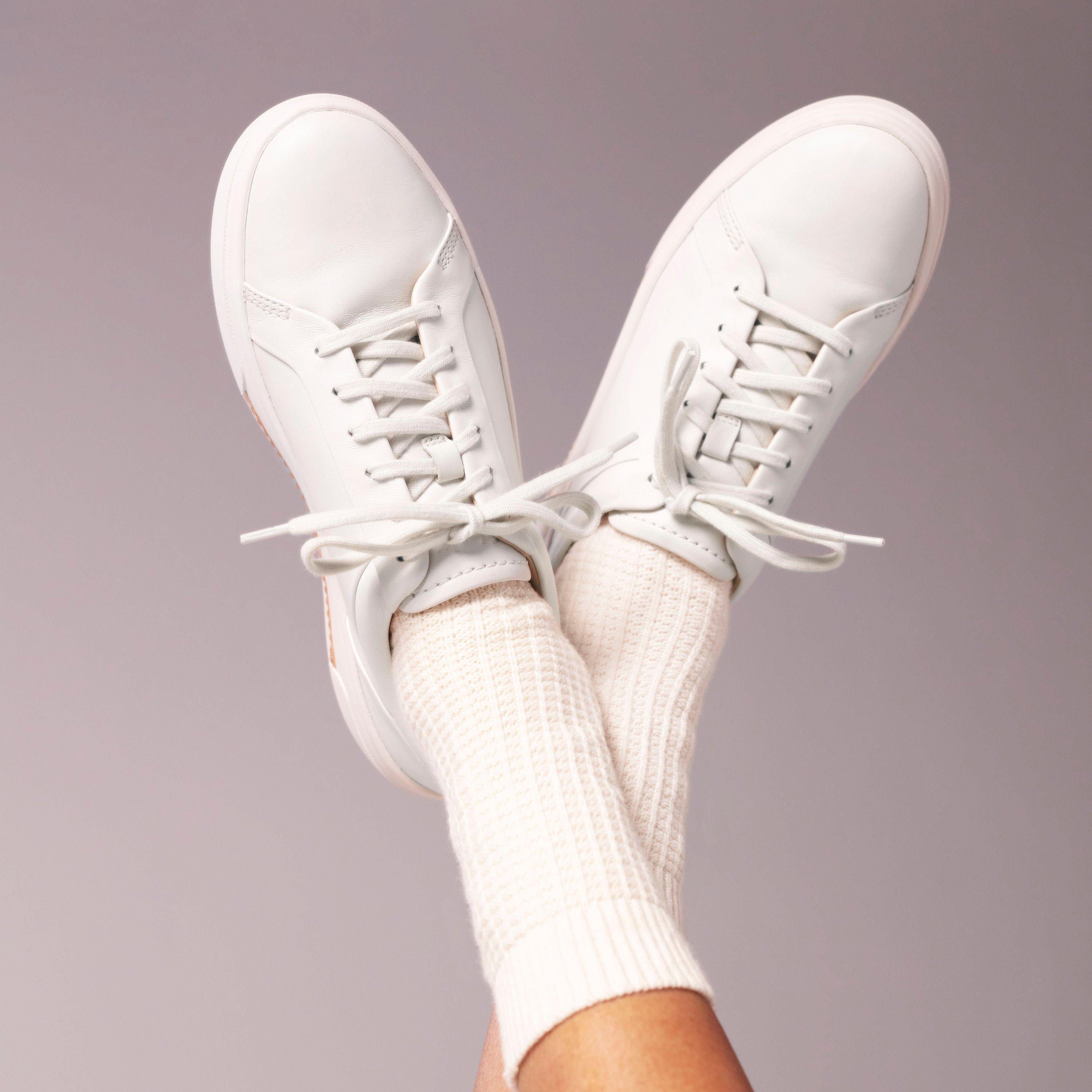 Clarks ladies white trainers on sale