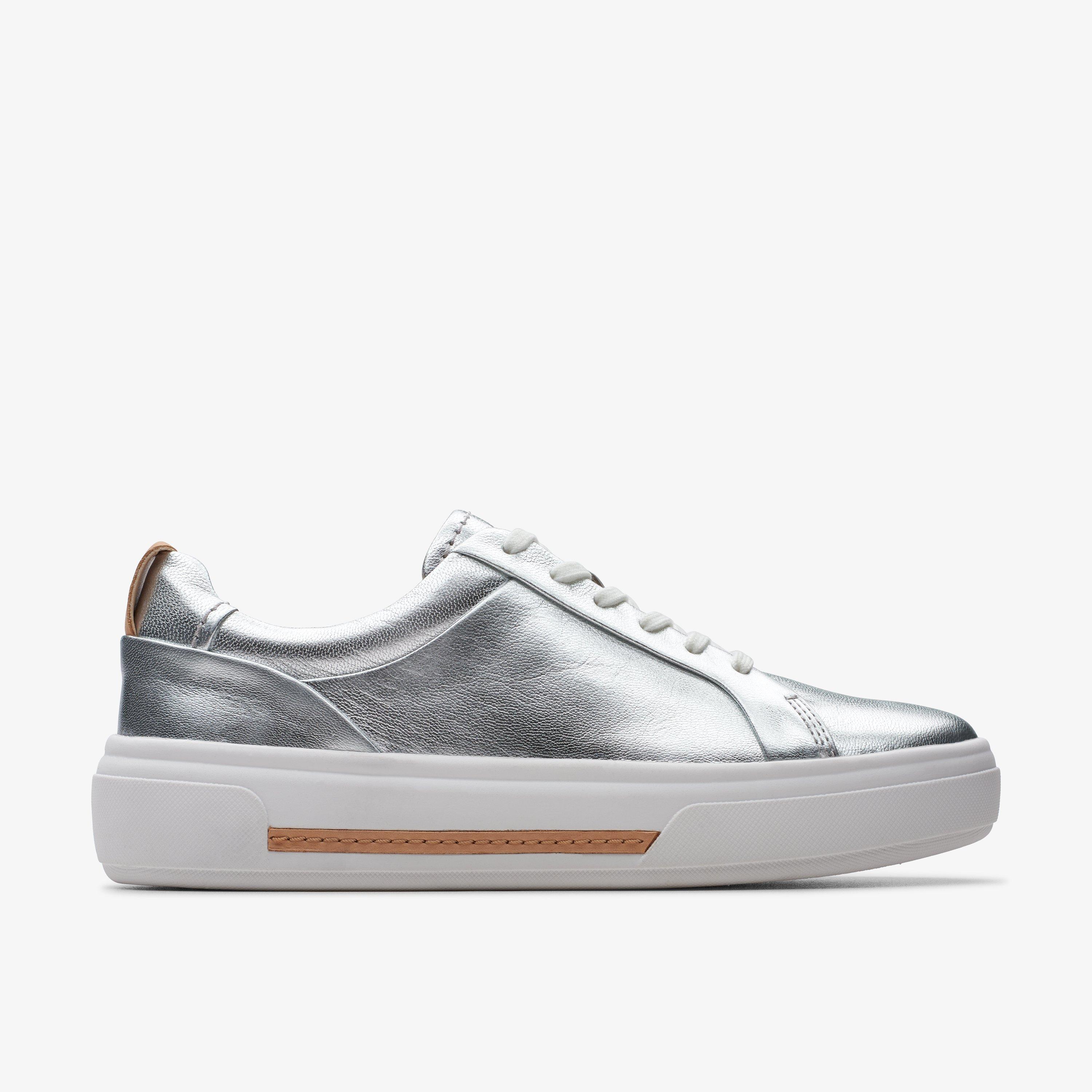 Clarks sneakers silver on sale