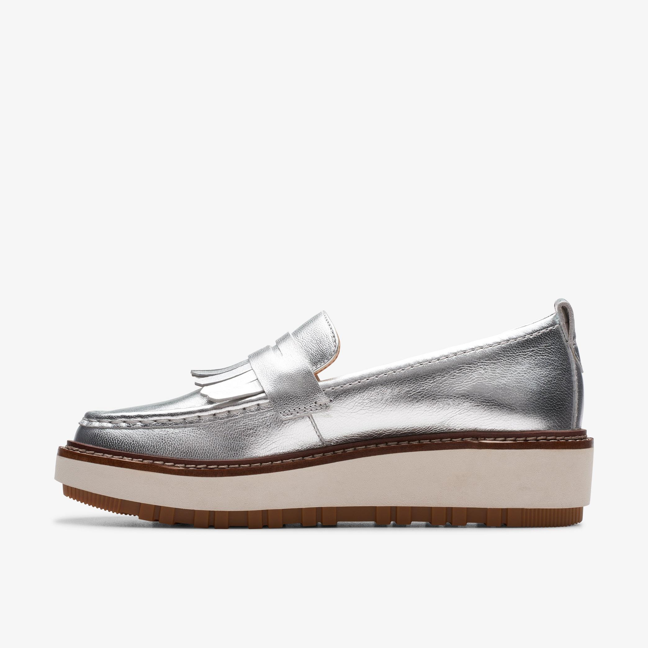Orianna Loafer Silver Metallic Loafers, view 2 of 6