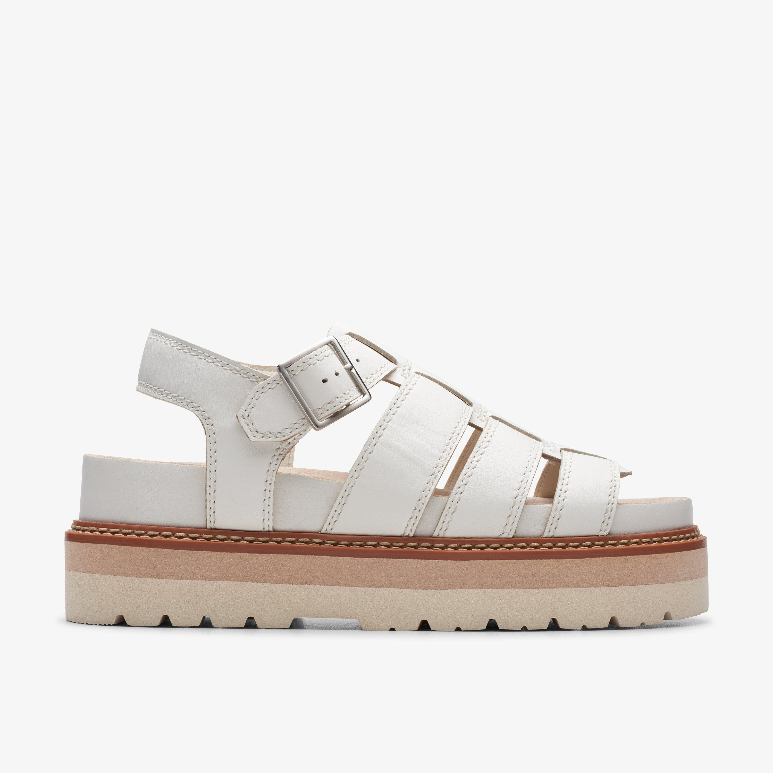 Clarks cream sandals online