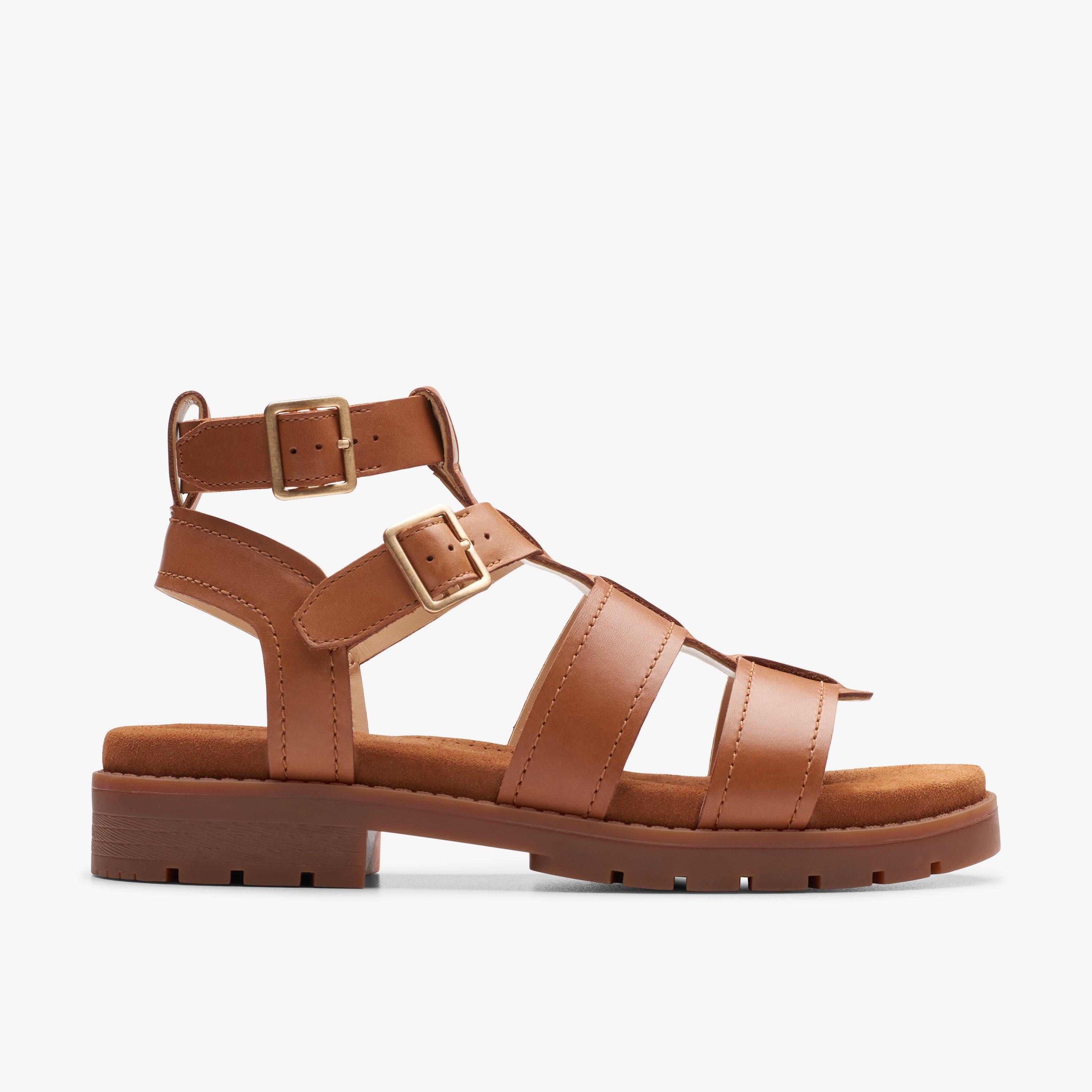 Womens Orinoco Cove Tan Leather Flat Sandals | Clarks