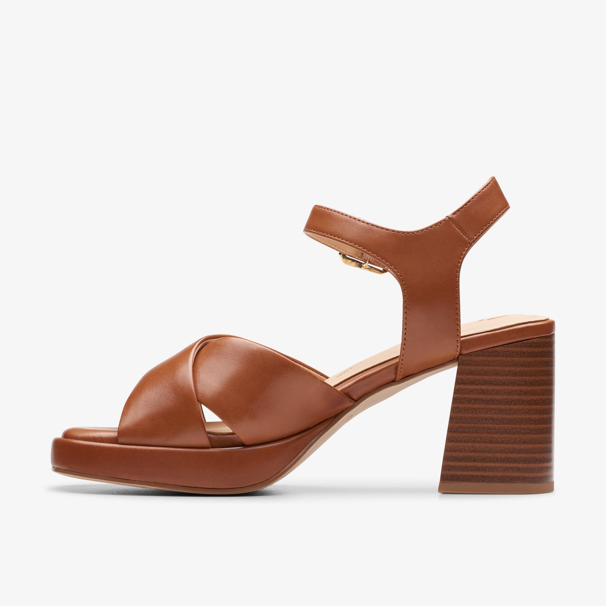 Ritzy 75 Rae Tan Leather Heeled Sandals, view 7 of 11