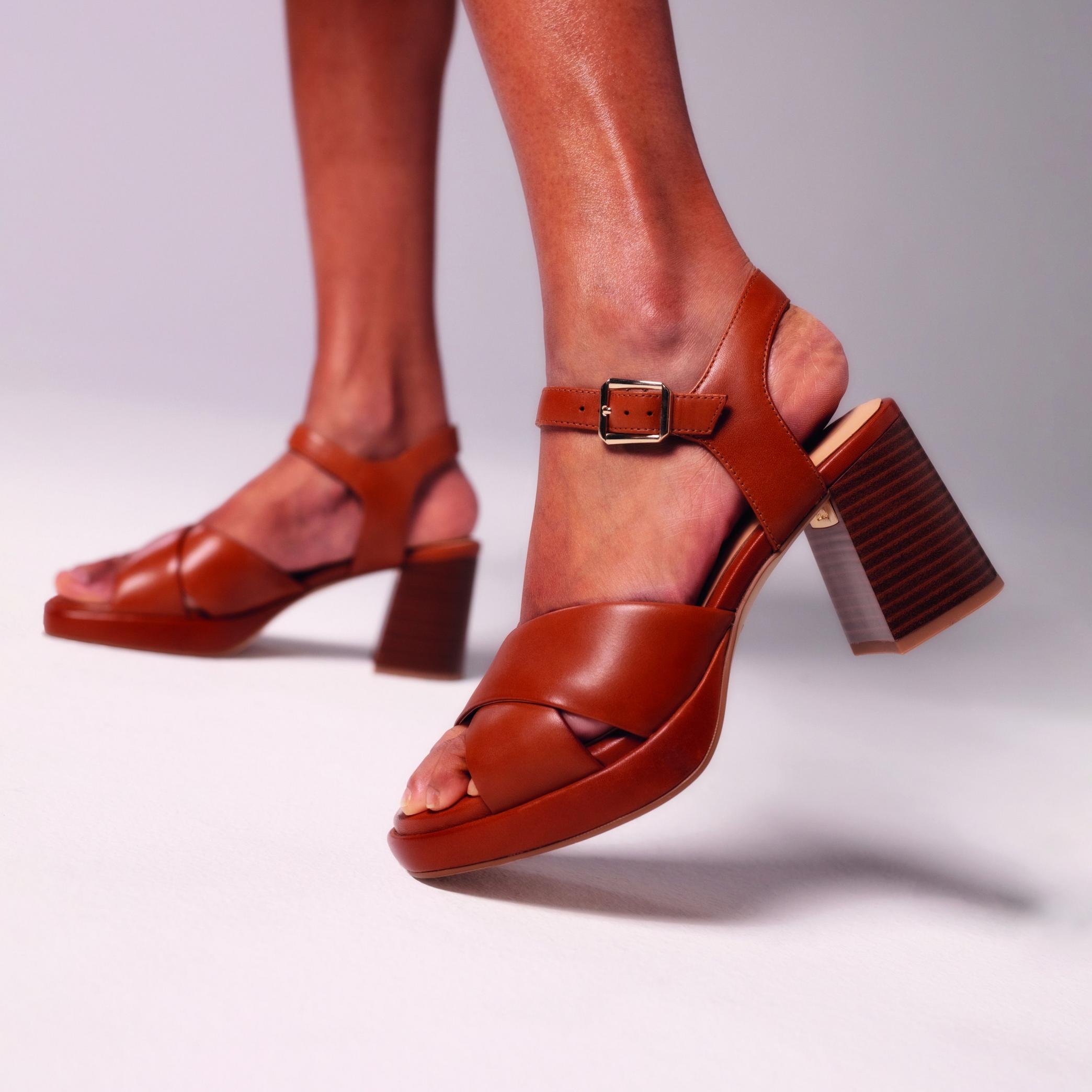Ritzy 75 Rae Tan Leather Heeled Sandals, view 2 of 11