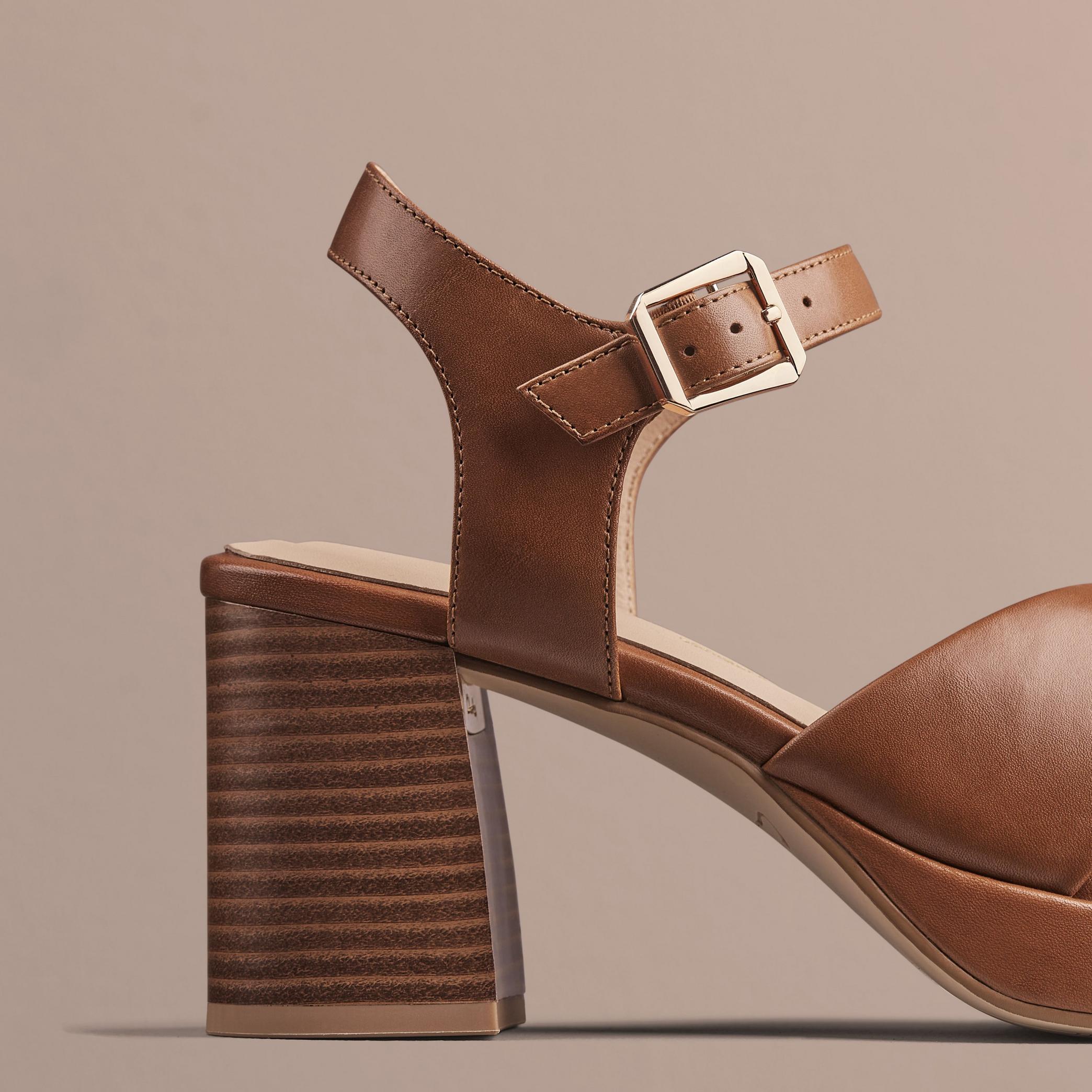Ritzy 75 Rae Tan Leather Heeled Sandals, view 6 of 11