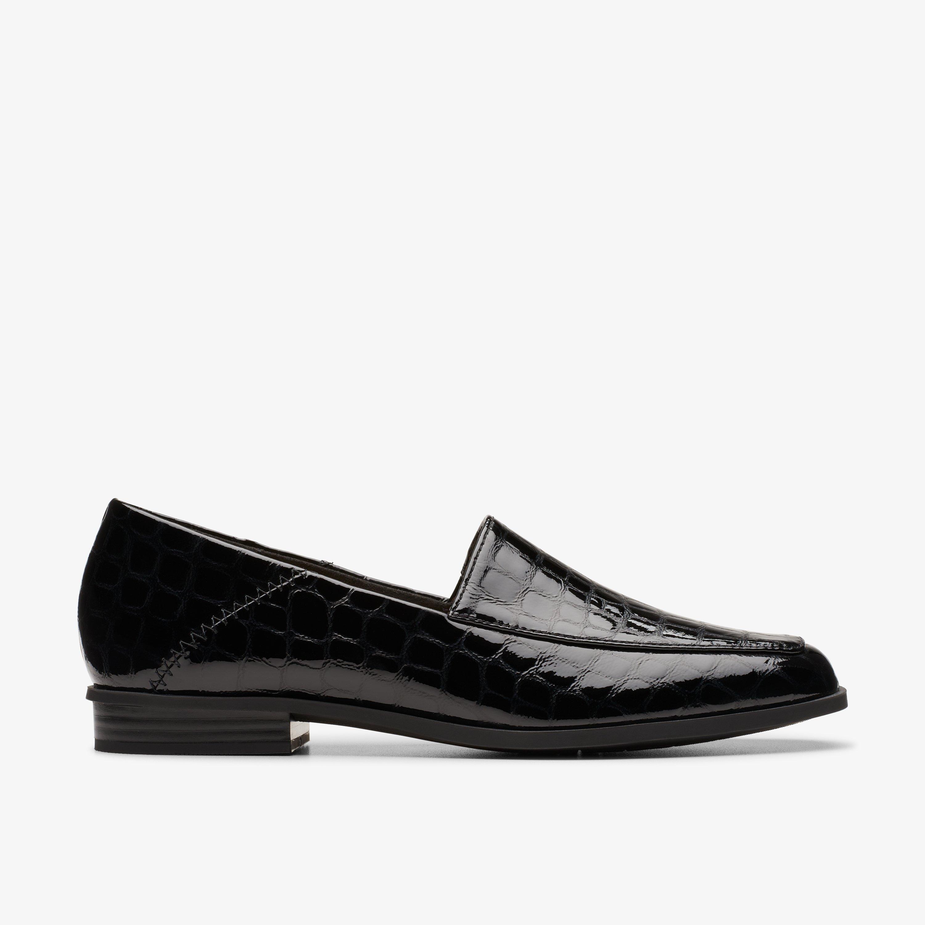 Clarks croco embossed store slip on loafers