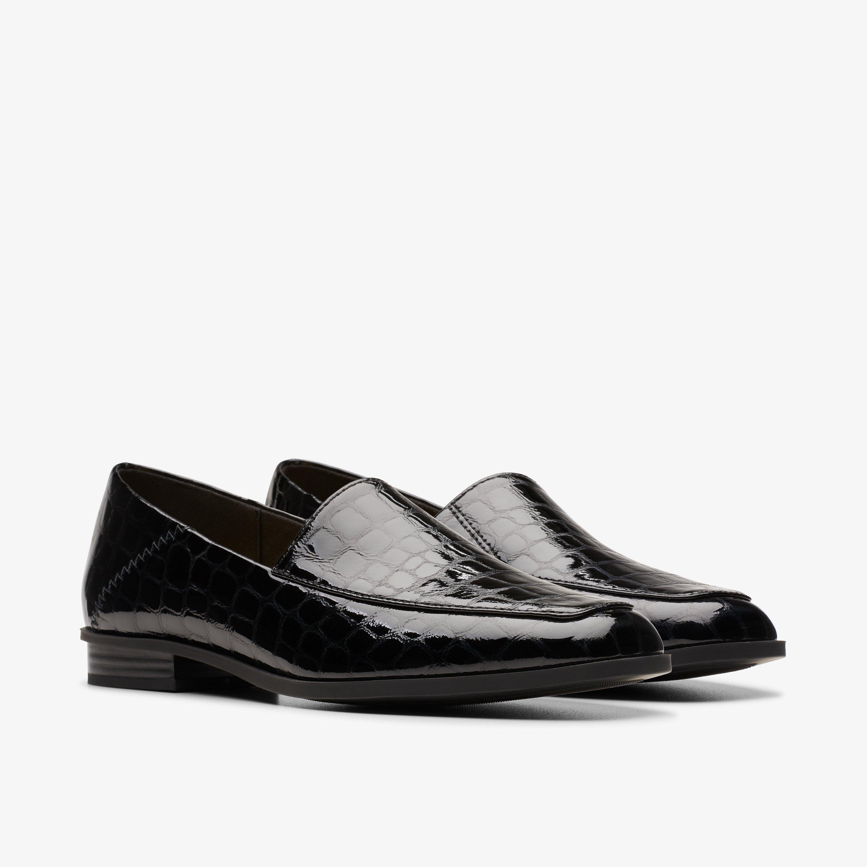 Clarks croco embossed hot sale slip on loafers