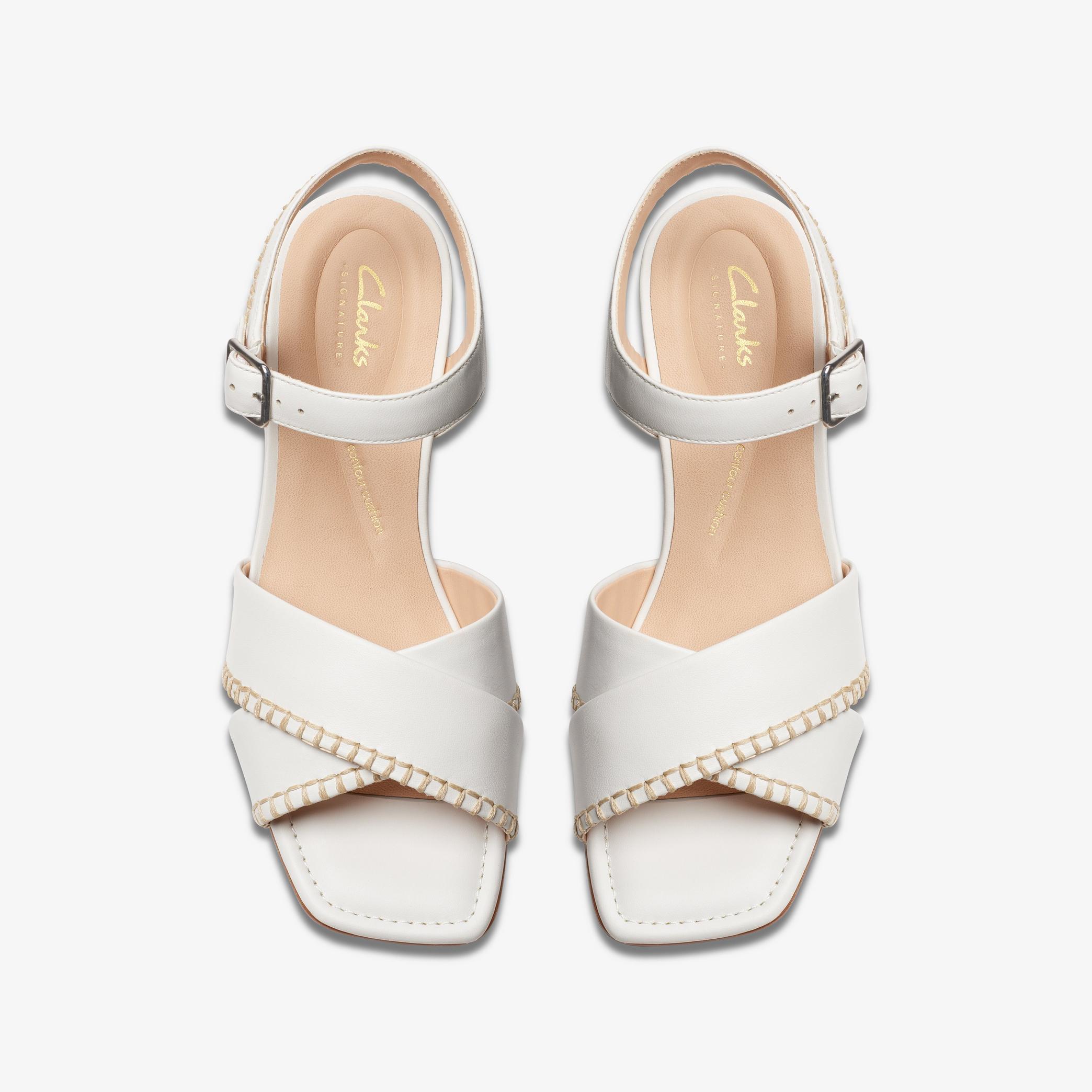 Serina35 Cross Off White Leather Heeled Sandals, view 6 of 6