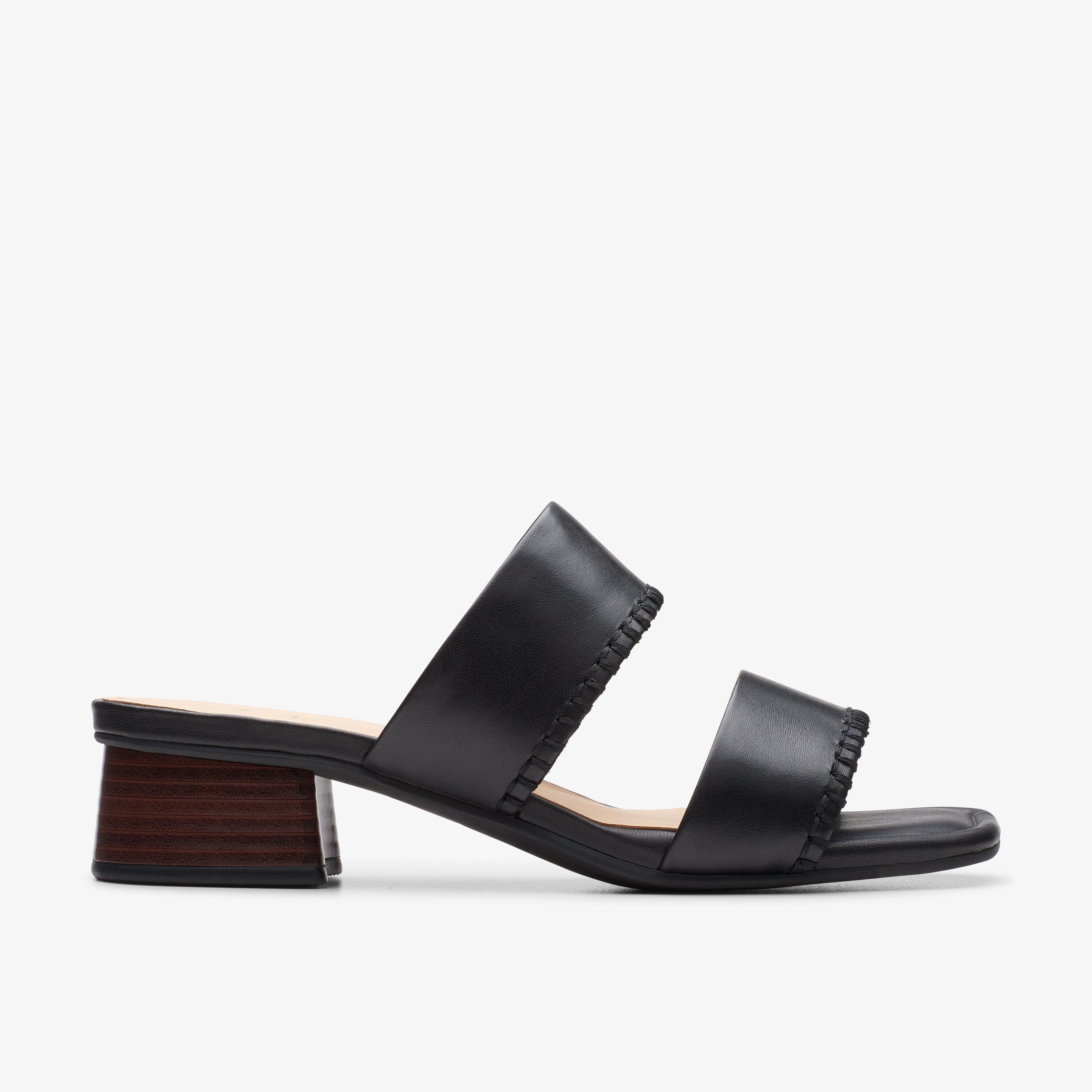 Clarks black on sale heeled sandals