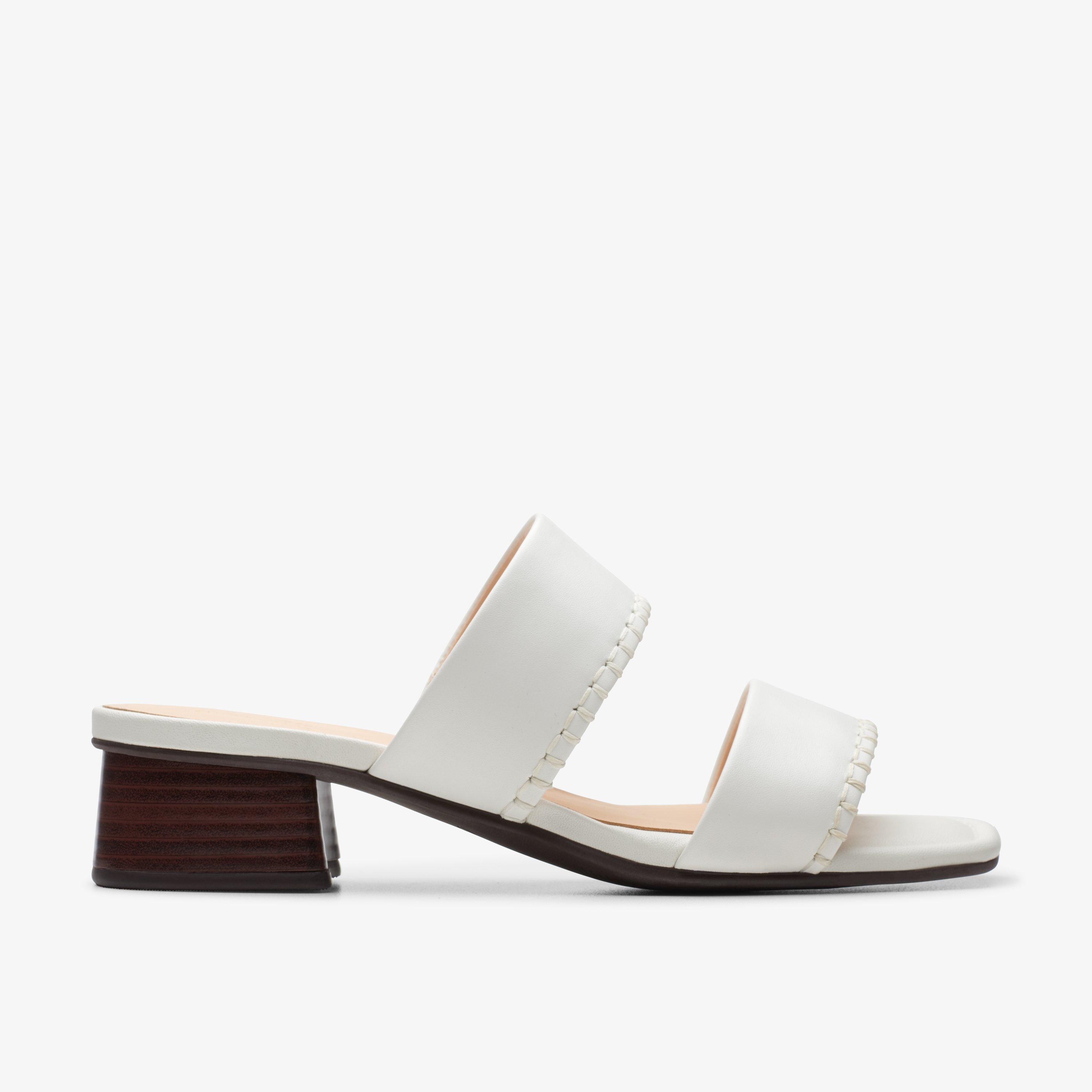 WOMENS Serina35 Mule Off White Leather Heeled Sandals | Clarks US