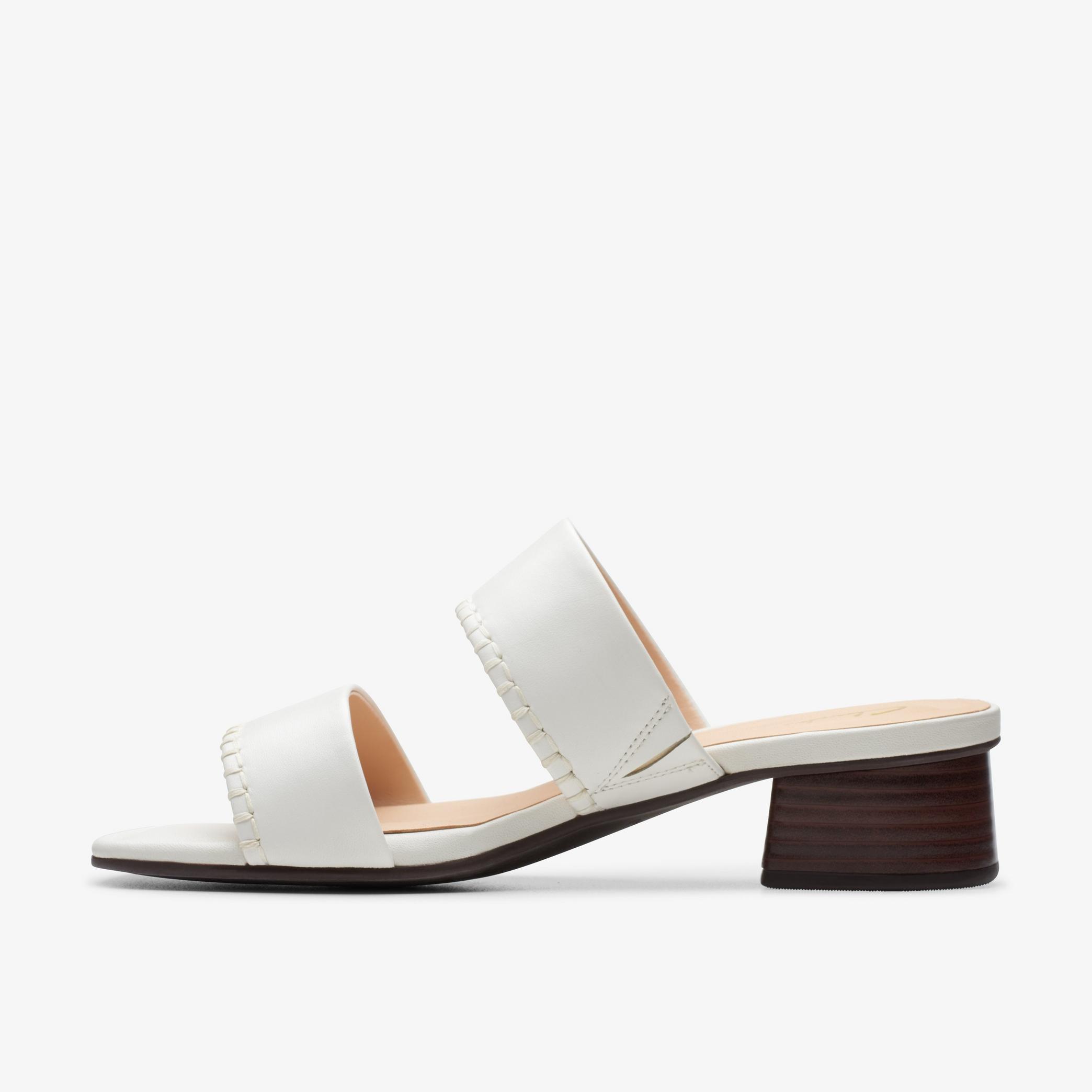 Serina35 Mule Off White Leather Heeled Sandals, view 2 of 6