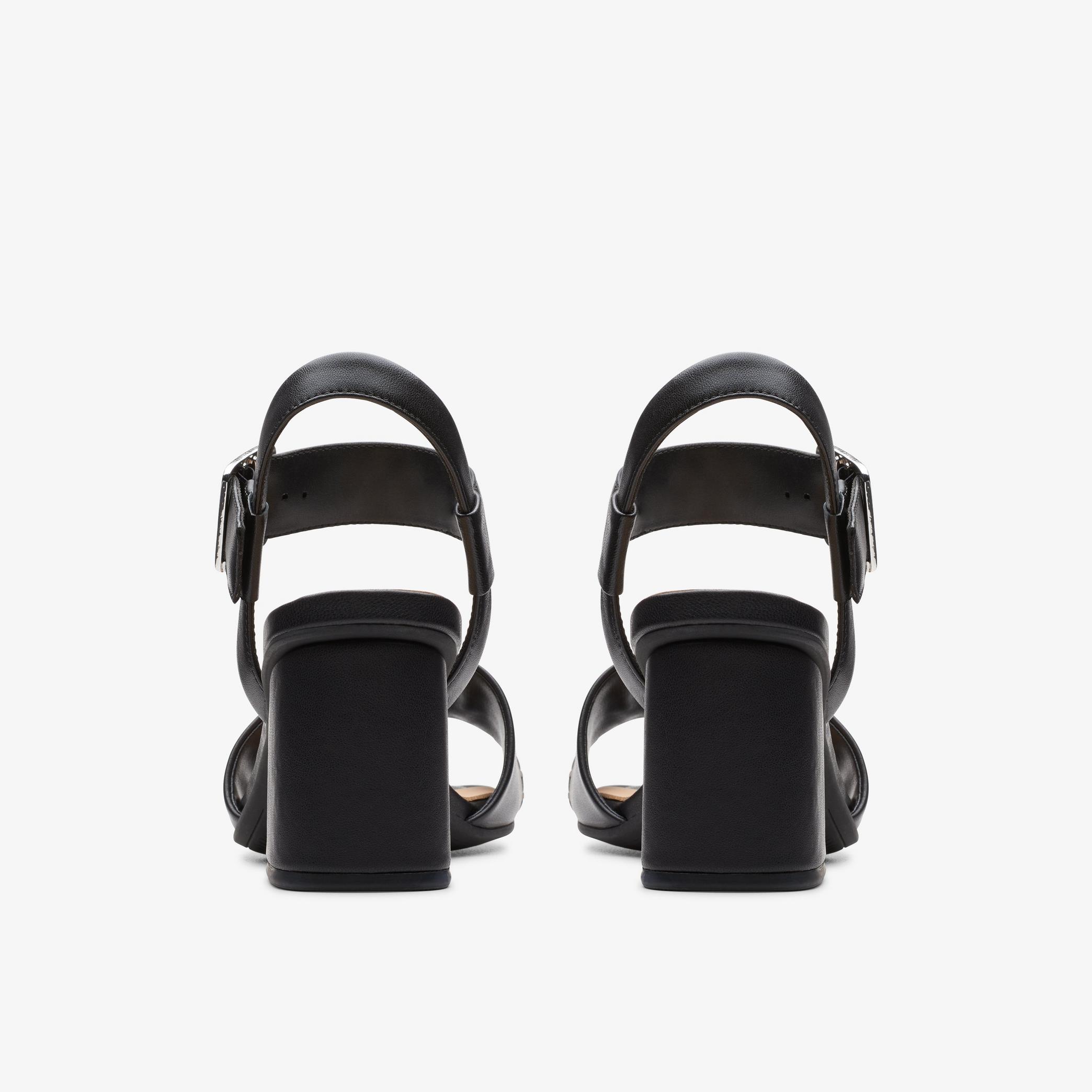 Siara65 Buckle Black Leather Heeled Sandals, view 5 of 6