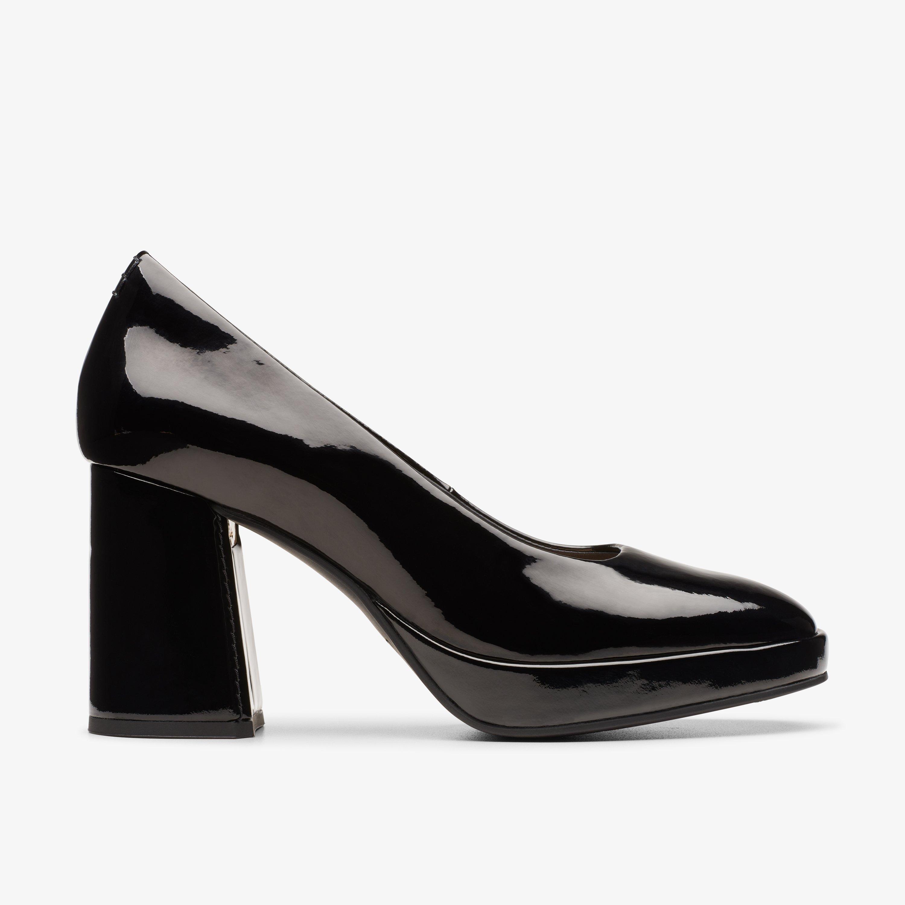 Clarks black patent court shoes store