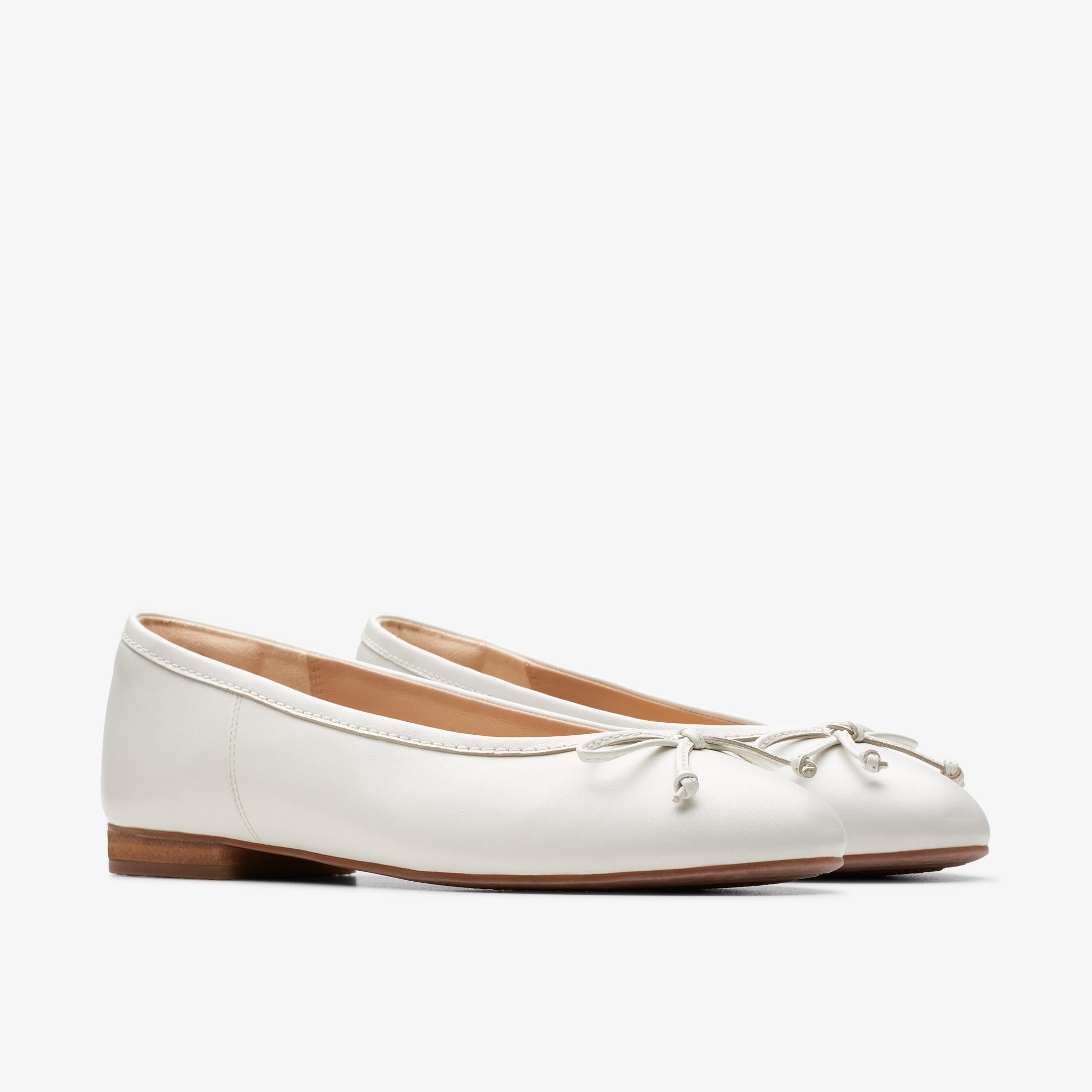 WOMENS FAWNA LILY White Leather Ballerina | Clarks US