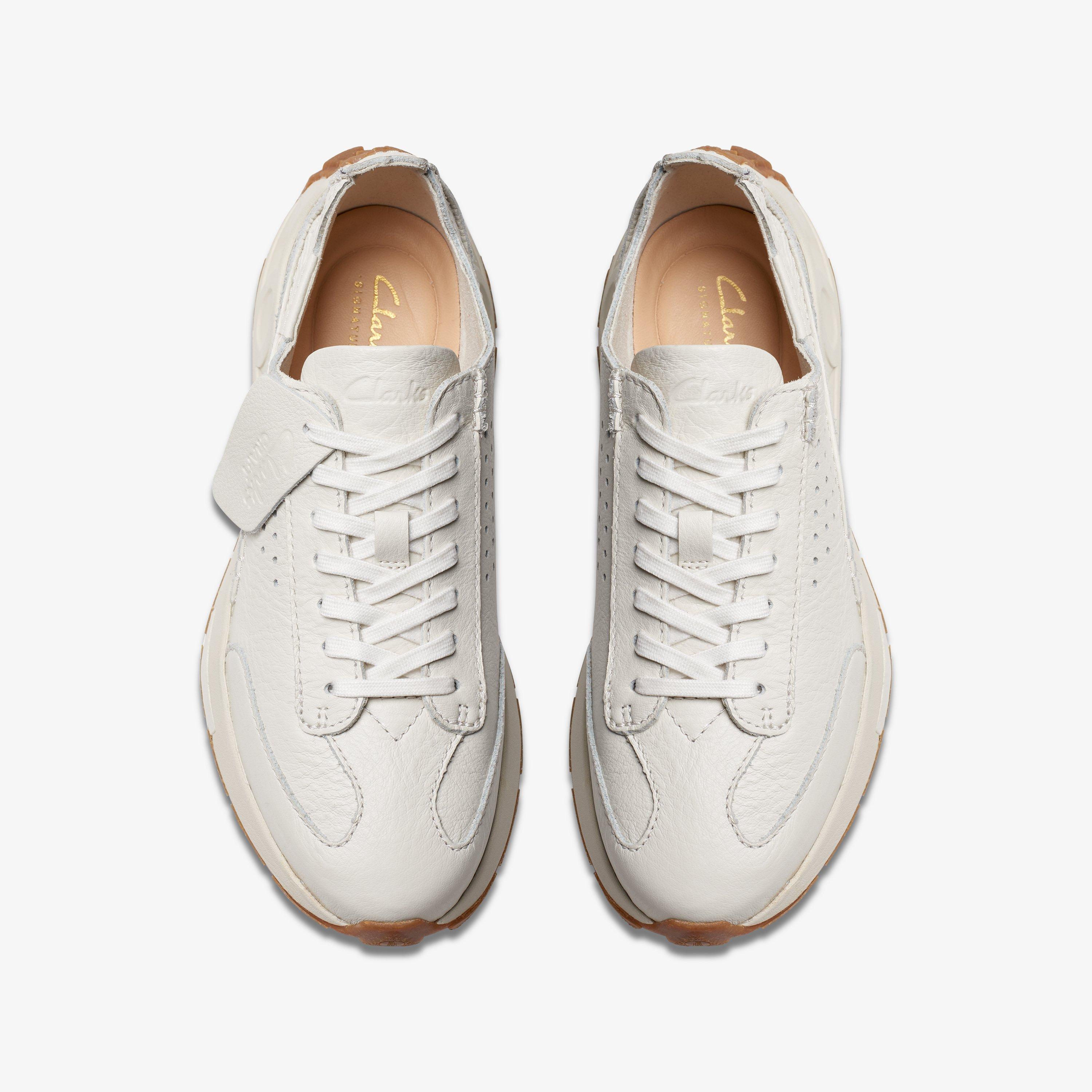 Clarks white cheap leather sneakers