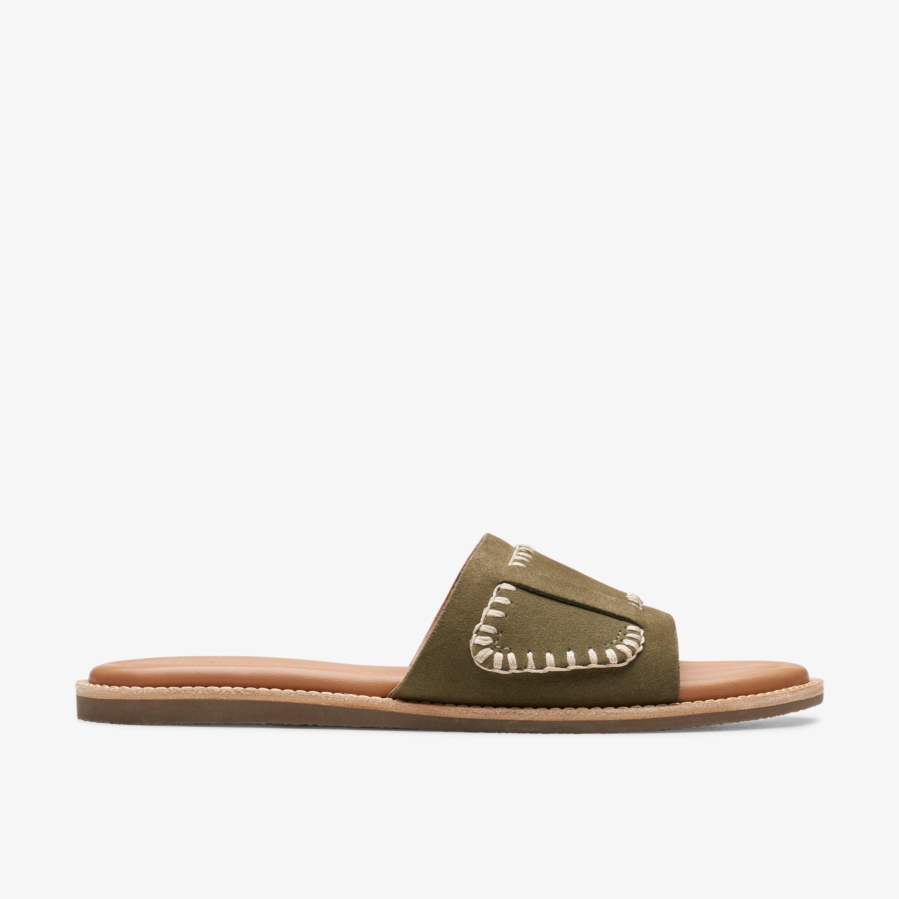 Clarks Maritime Mule Suede Sandal In Green