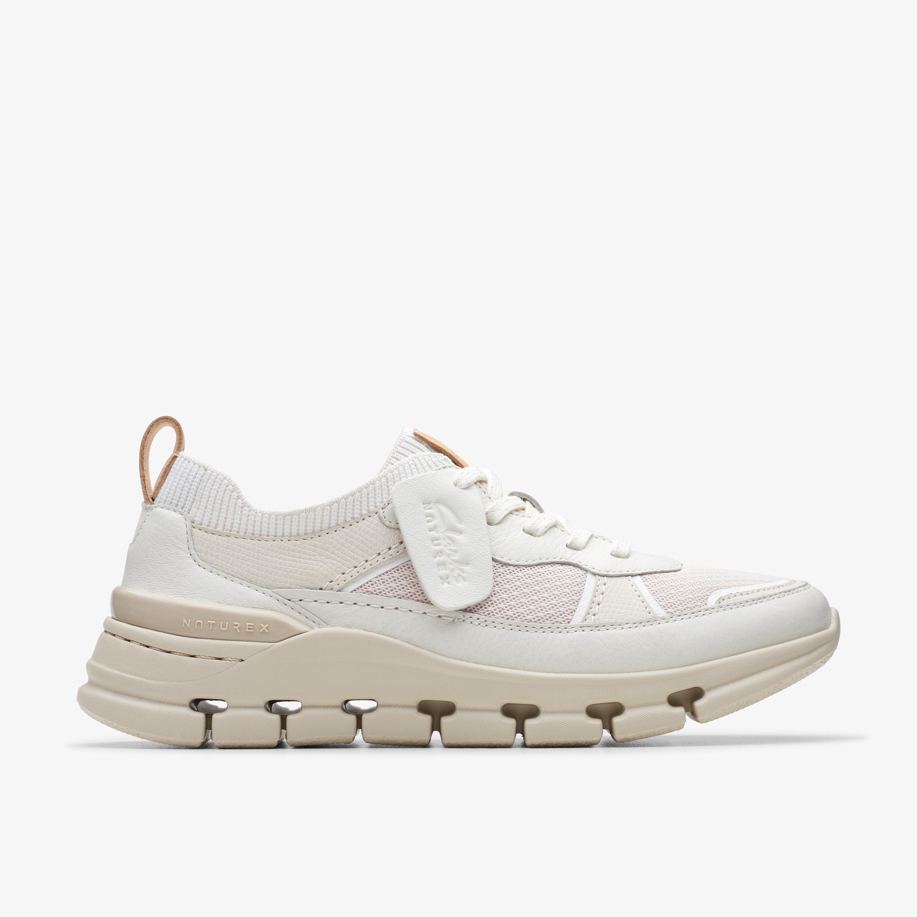 Womens Nature X Cove Off White Combination Trainers | Clarks UK