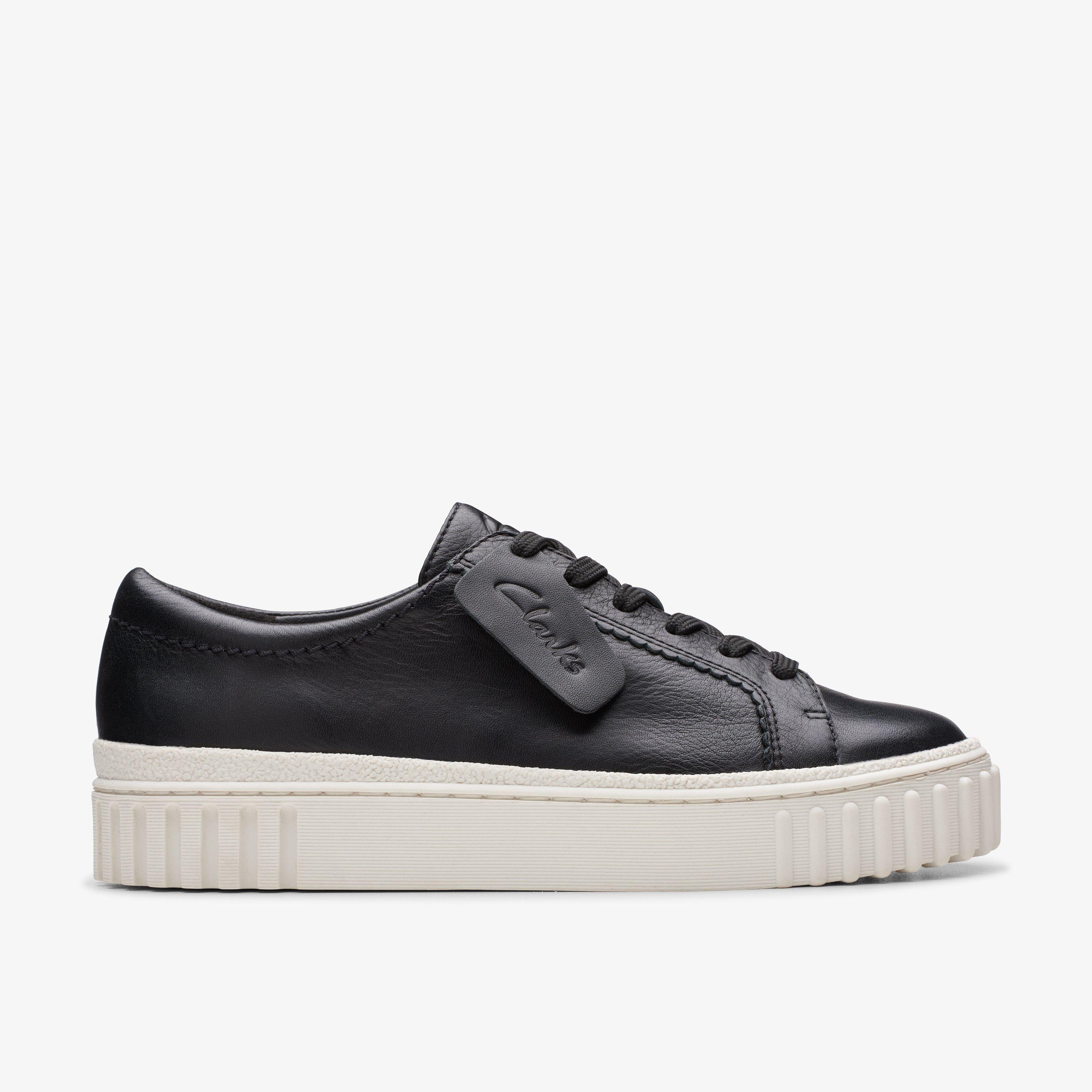 Clarks ladies leather trainers best sale