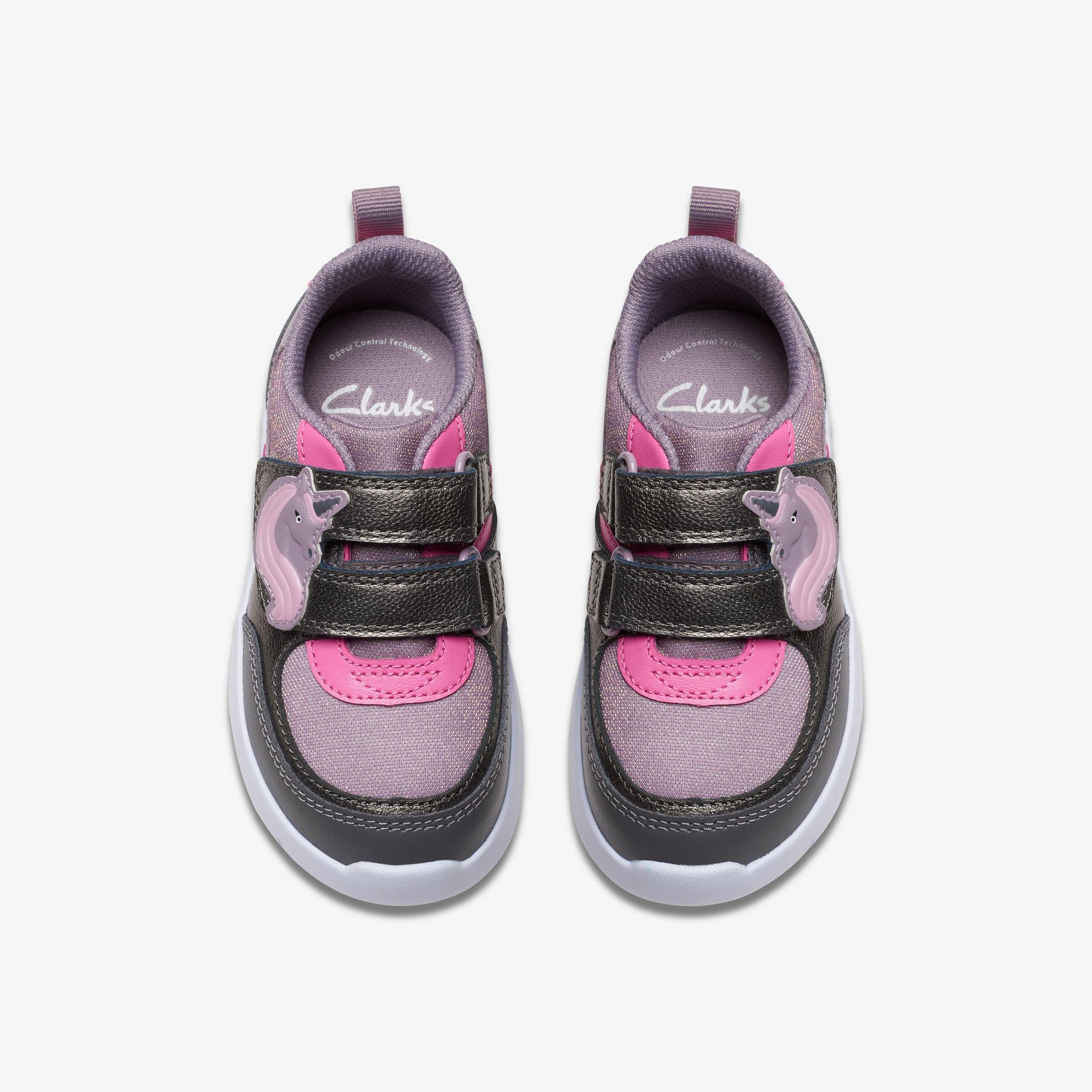 Girls Ath Shimmer Kid Purple Trainers | Clarks UK