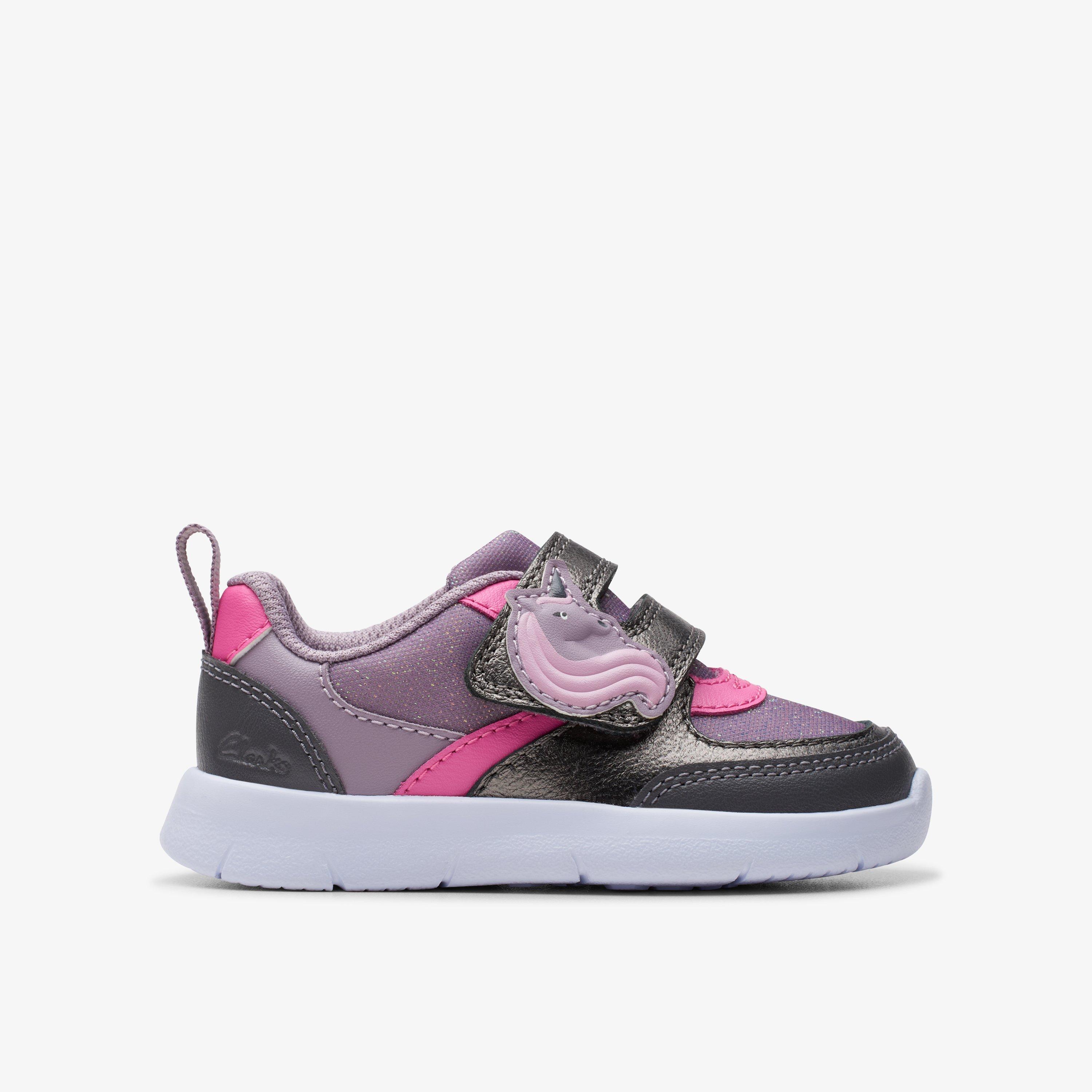 Girls Ath Shimmer Toddler Purple Trainers | Clarks UK
