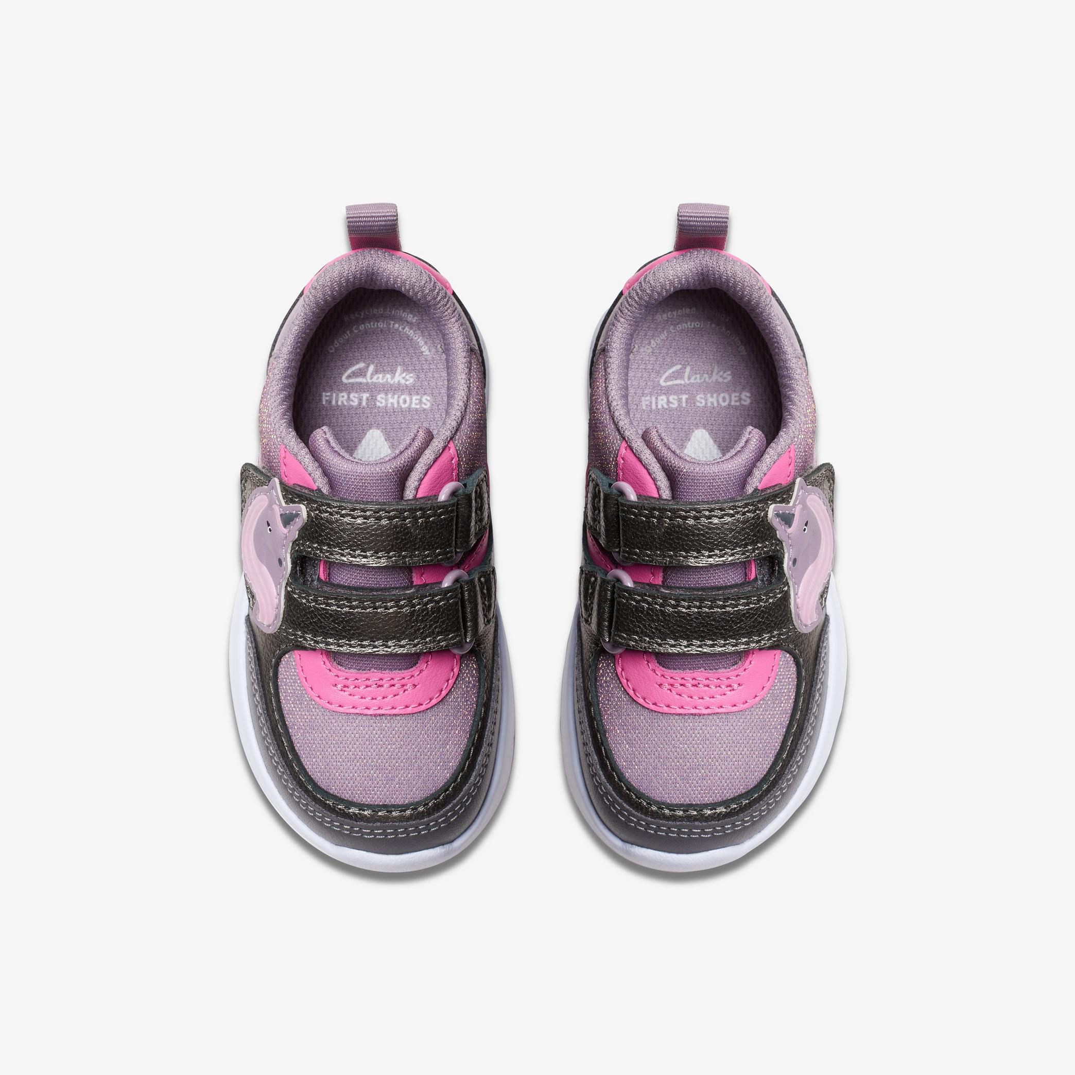 Girls Ath Shimmer Toddler Purple Trainers | Clarks UK
