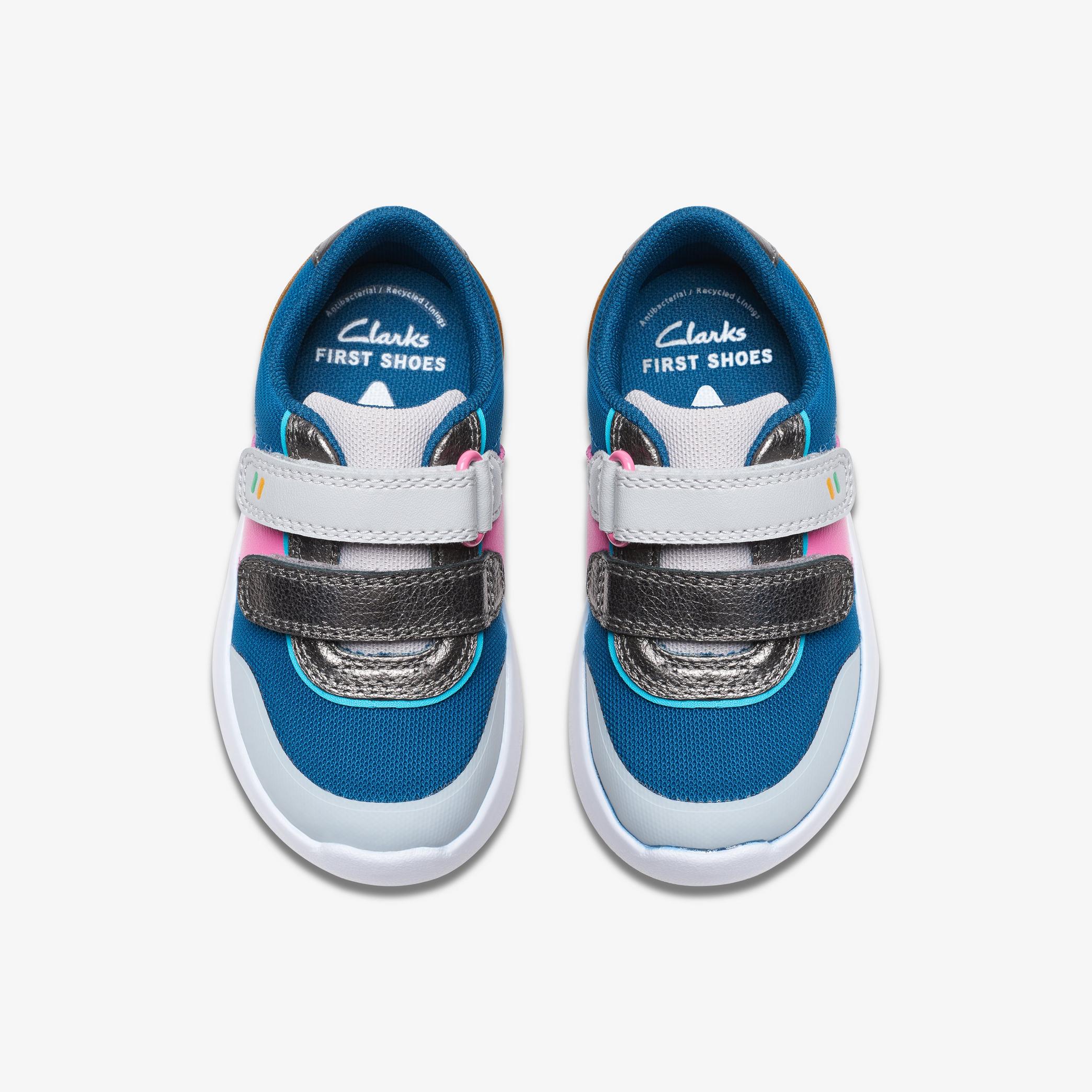 Girls Ath Sphere Toddler Silver Combination Trainers | Clarks UK