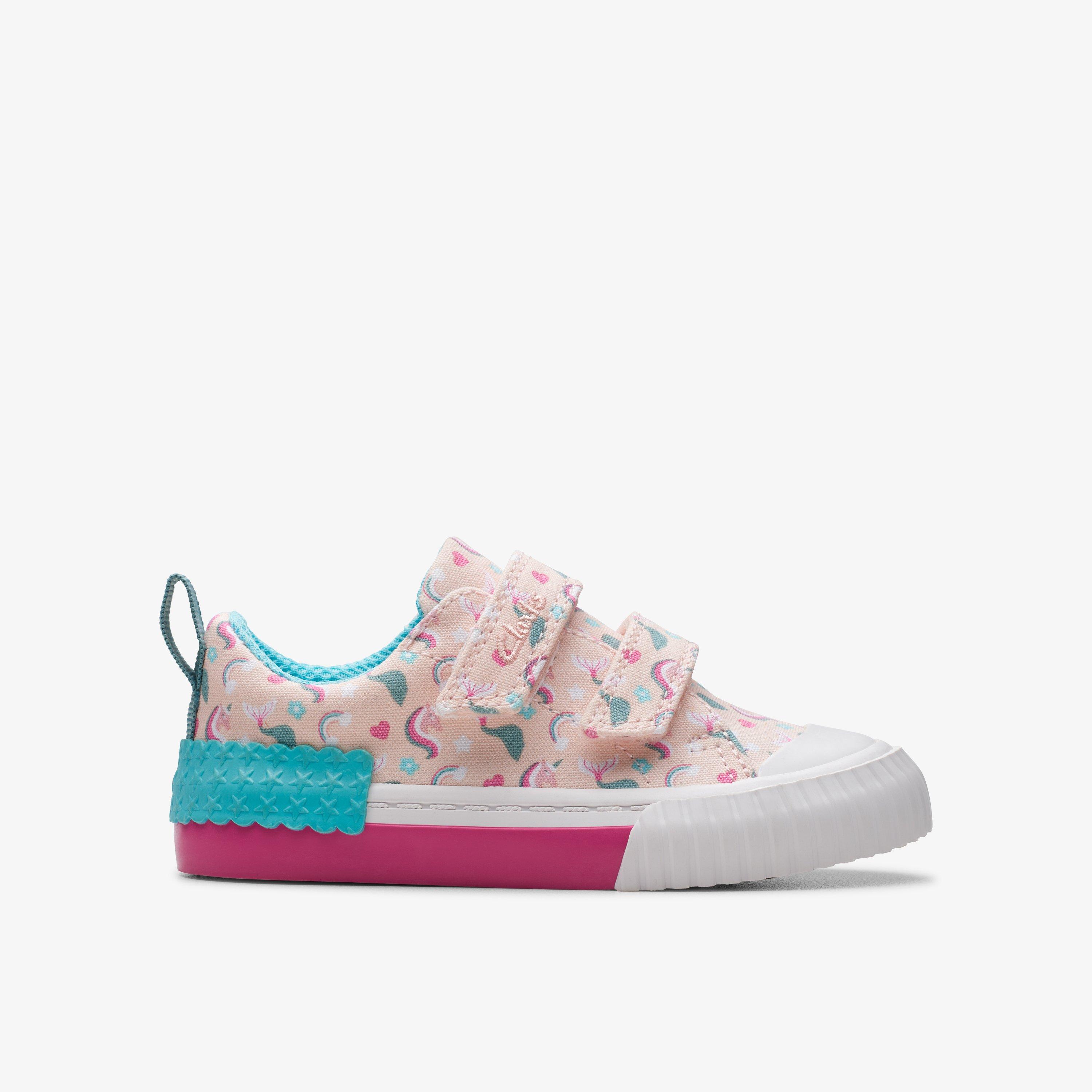 Foxing Myth Toddler Pink Multicolour Canvas Trainers Riptape, view 1 of 6