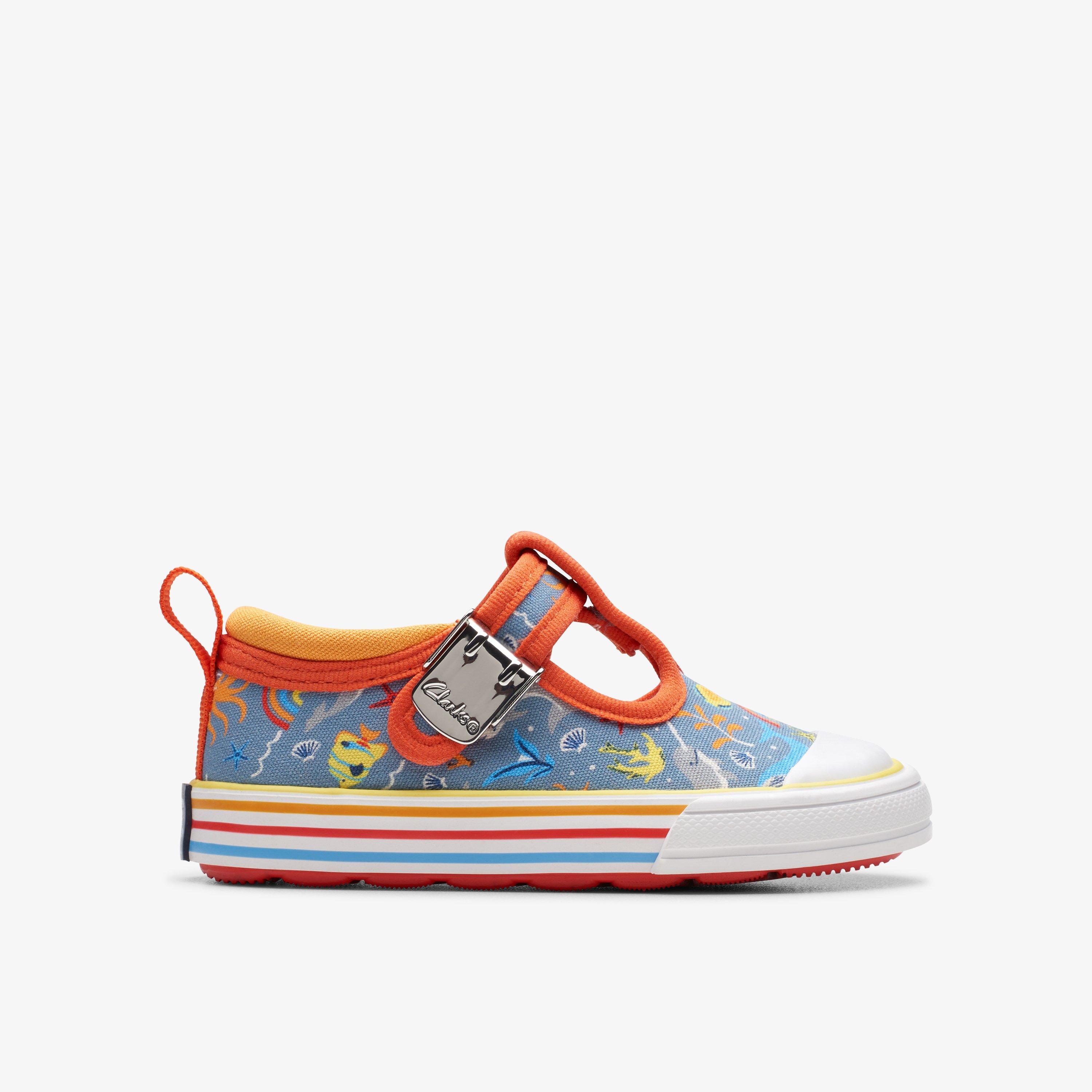 Foxing Fish Toddler Grey Print Canvas, view 1 of 6