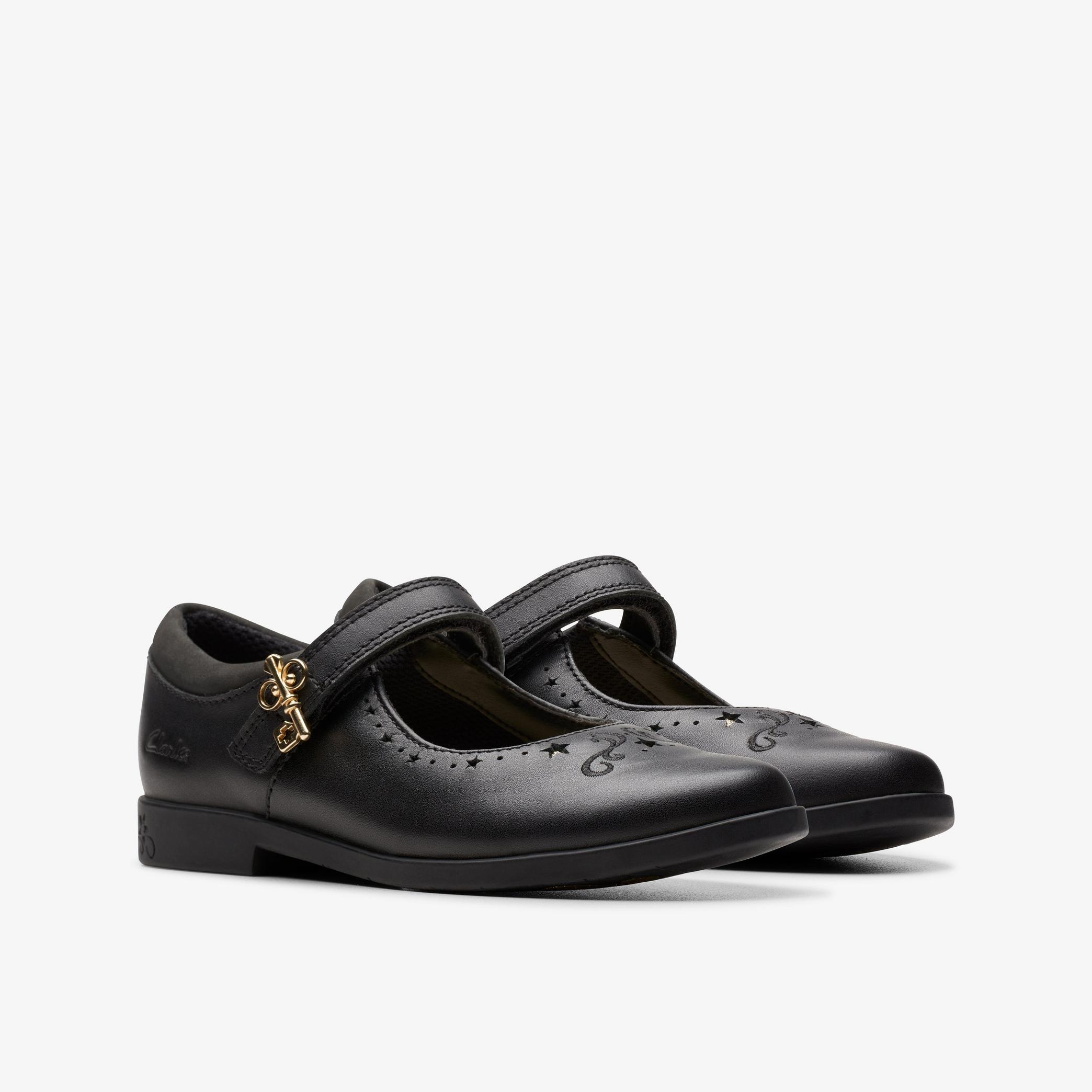 Lock Magic Kid Black Leather Bar Shoes, view 4 of 7