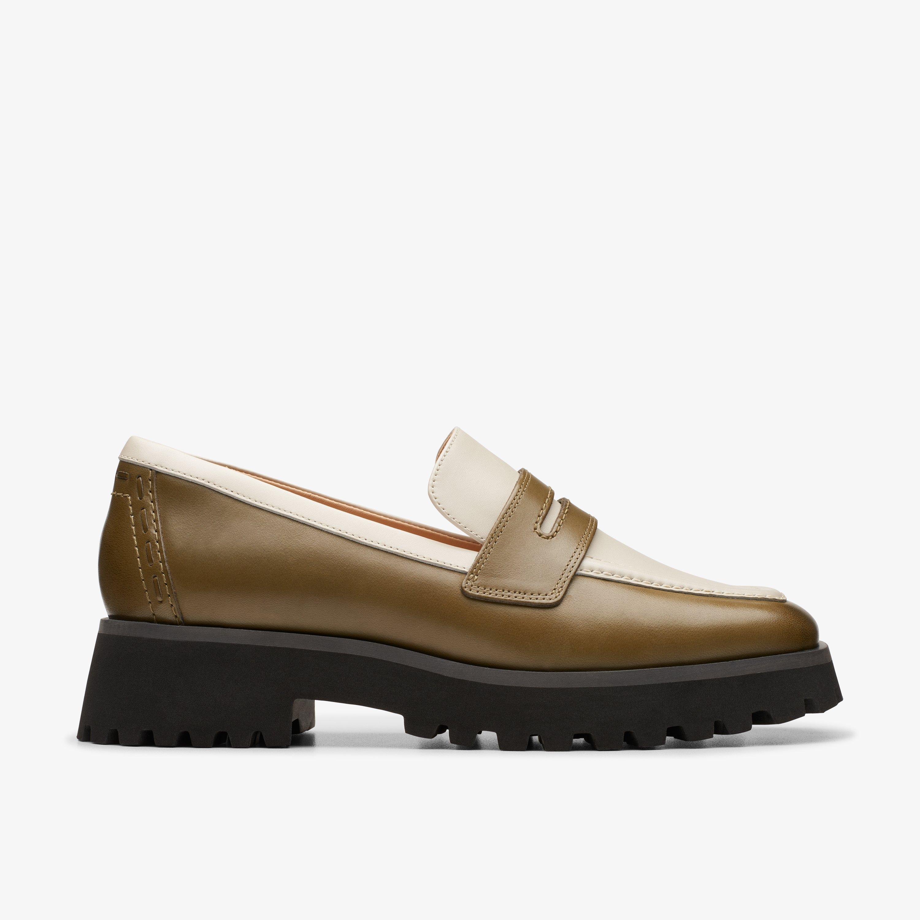 Clarks green loafers online