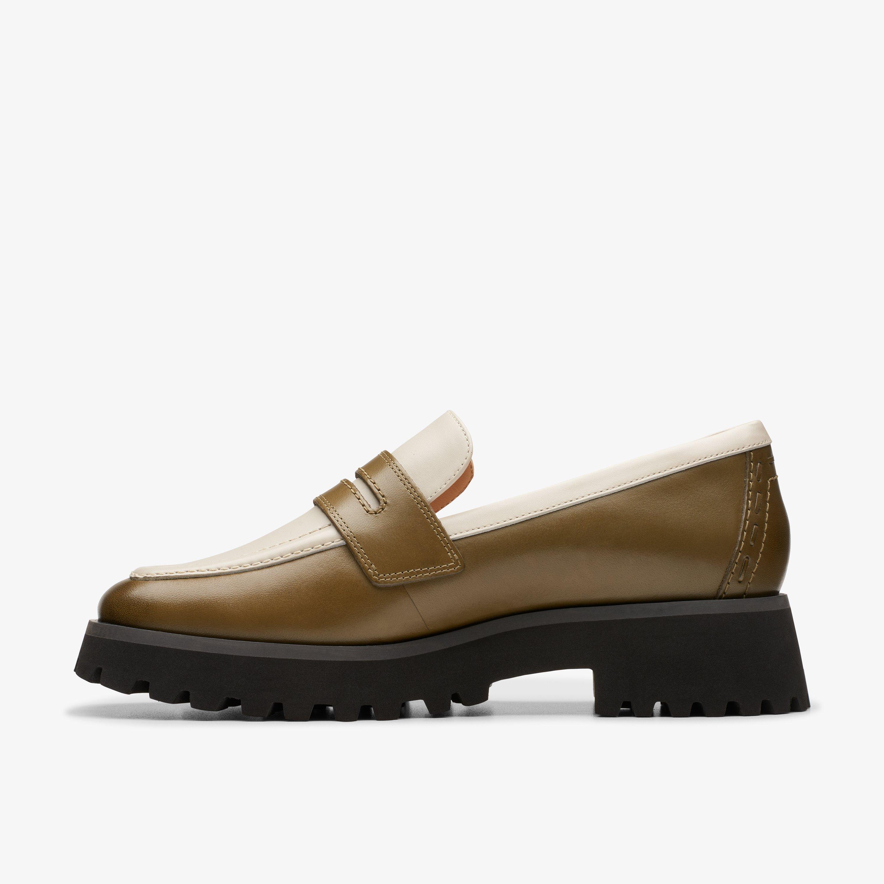 WOMENS Stayso Edge Olive Combination Loafers | Clarks US WOMENS Stayso Edge Olive Combination Loafers | Clarks US