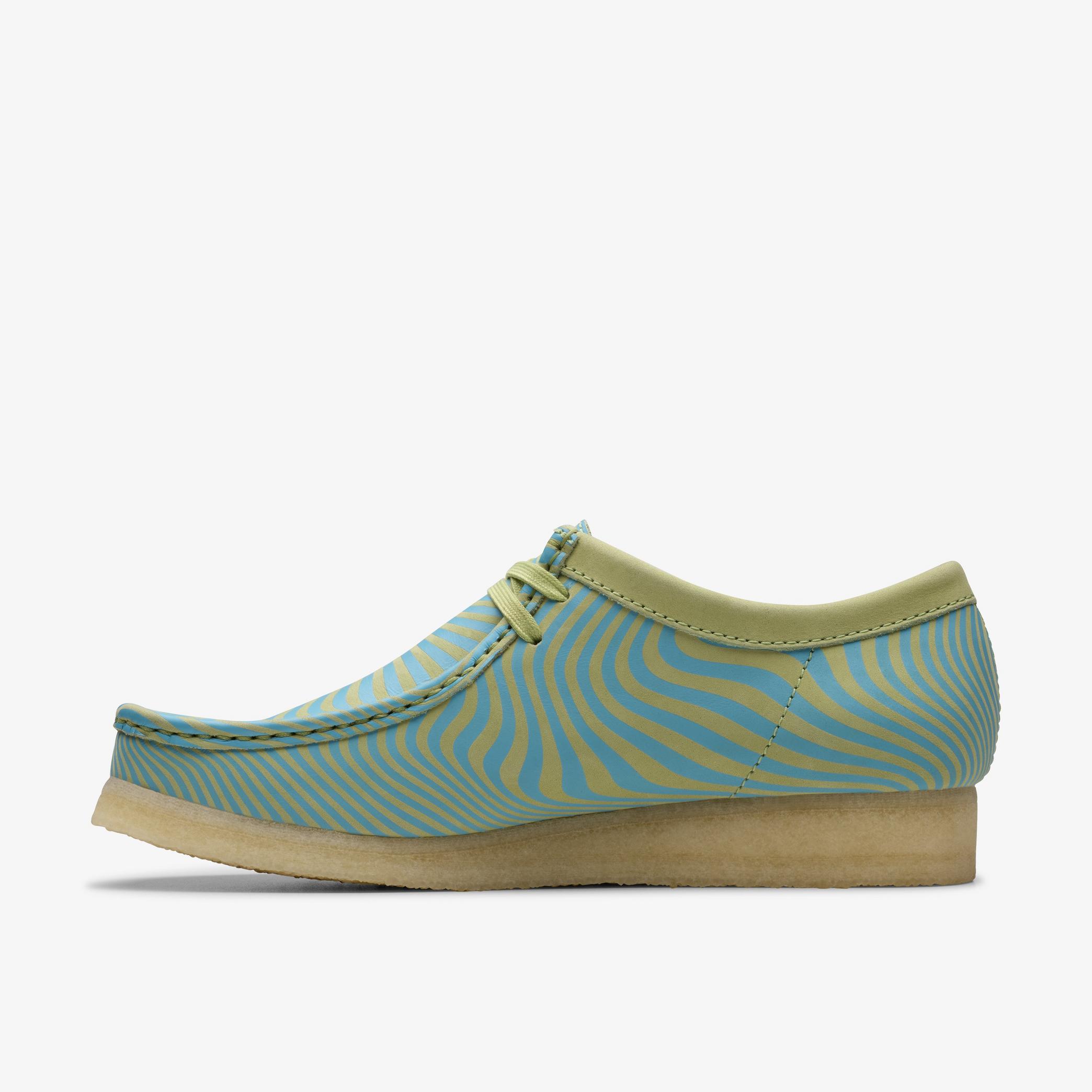 Wallabee Blue/Lime Print Wallabee, view 2 of 7