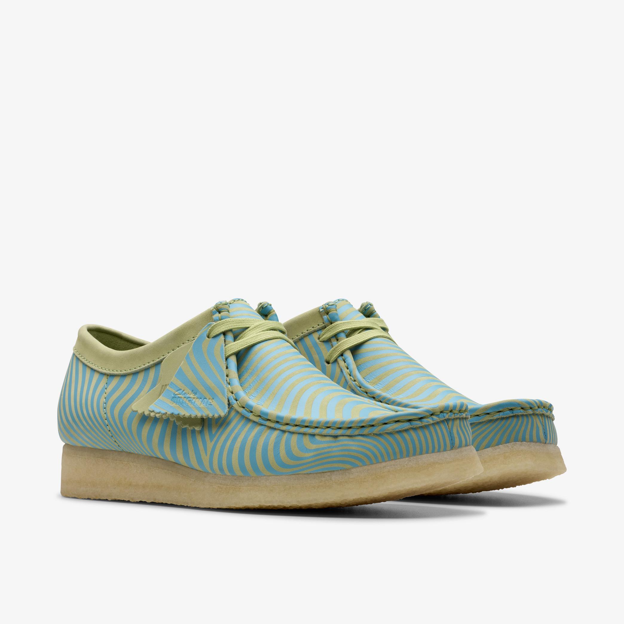 Wallabee Blue/Lime Print Wallabee, view 4 of 7