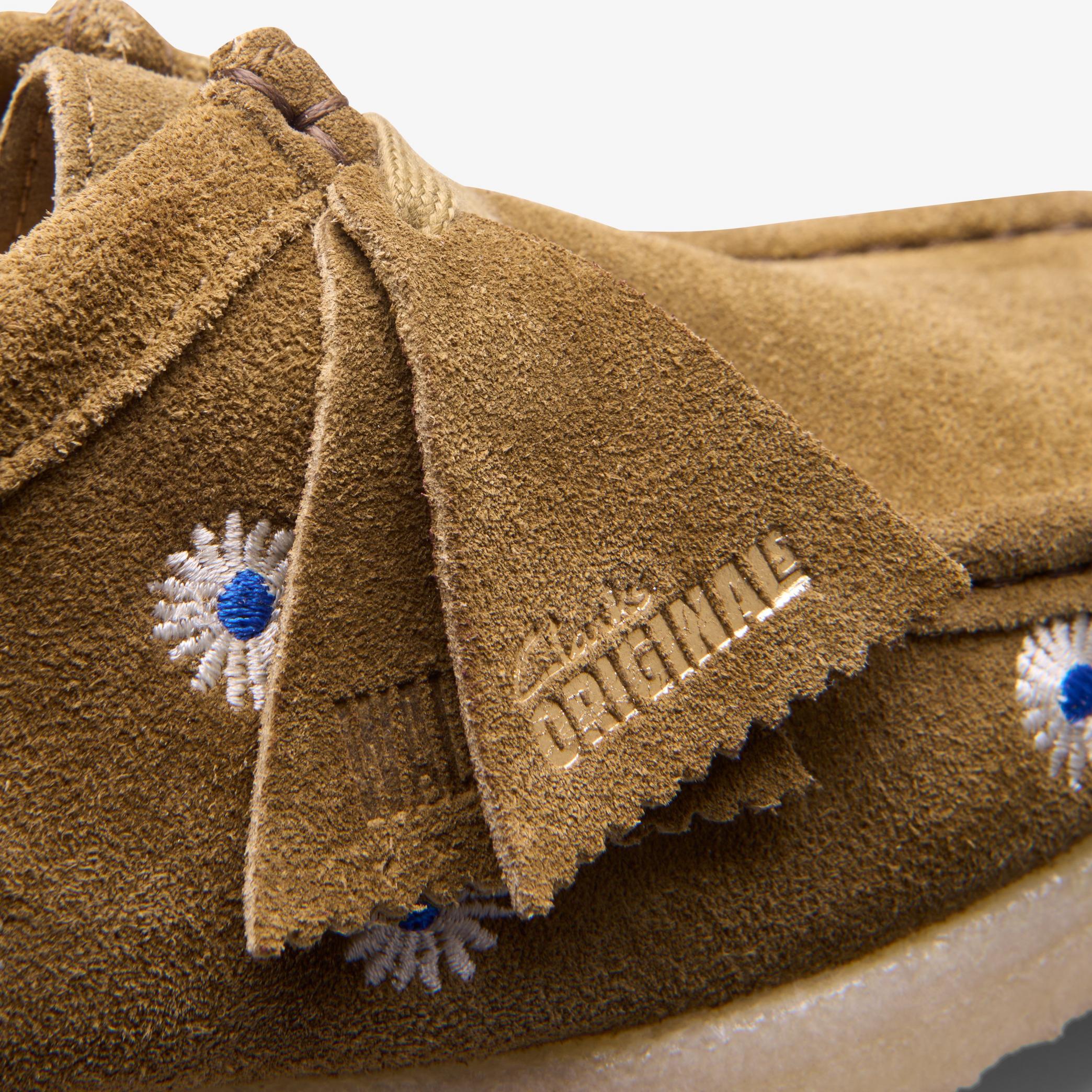 Wallabee Dark Olive Embroidery Shoes, view 7 of 7