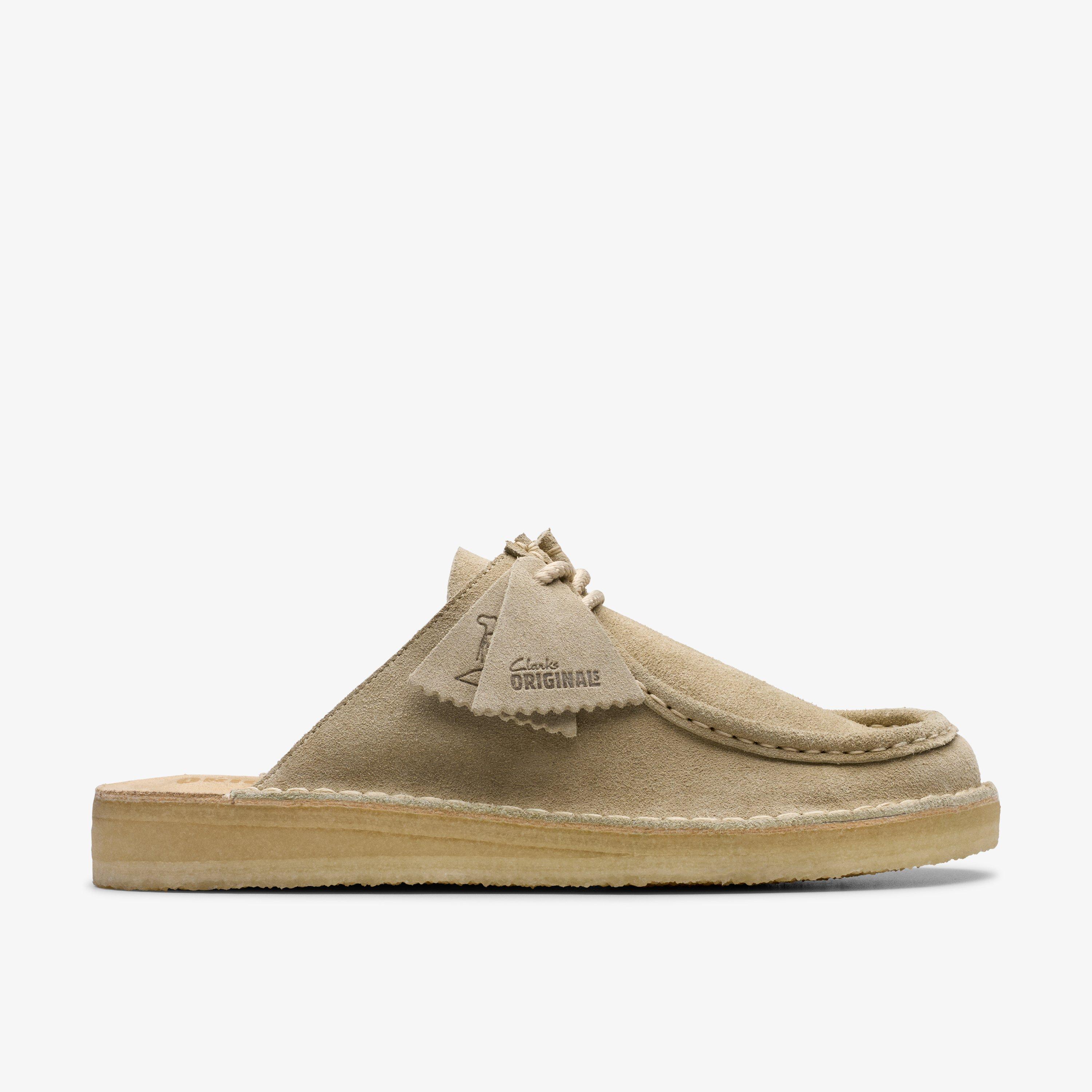 Mens Desert Nomad Mule Pale Grey Suede Mules Clarks
