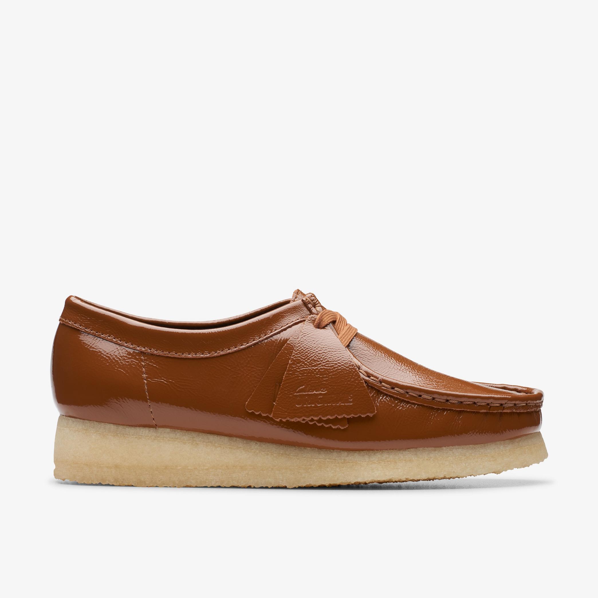Wallabee Dusk Brown Patent Shoes, view 1 of 6