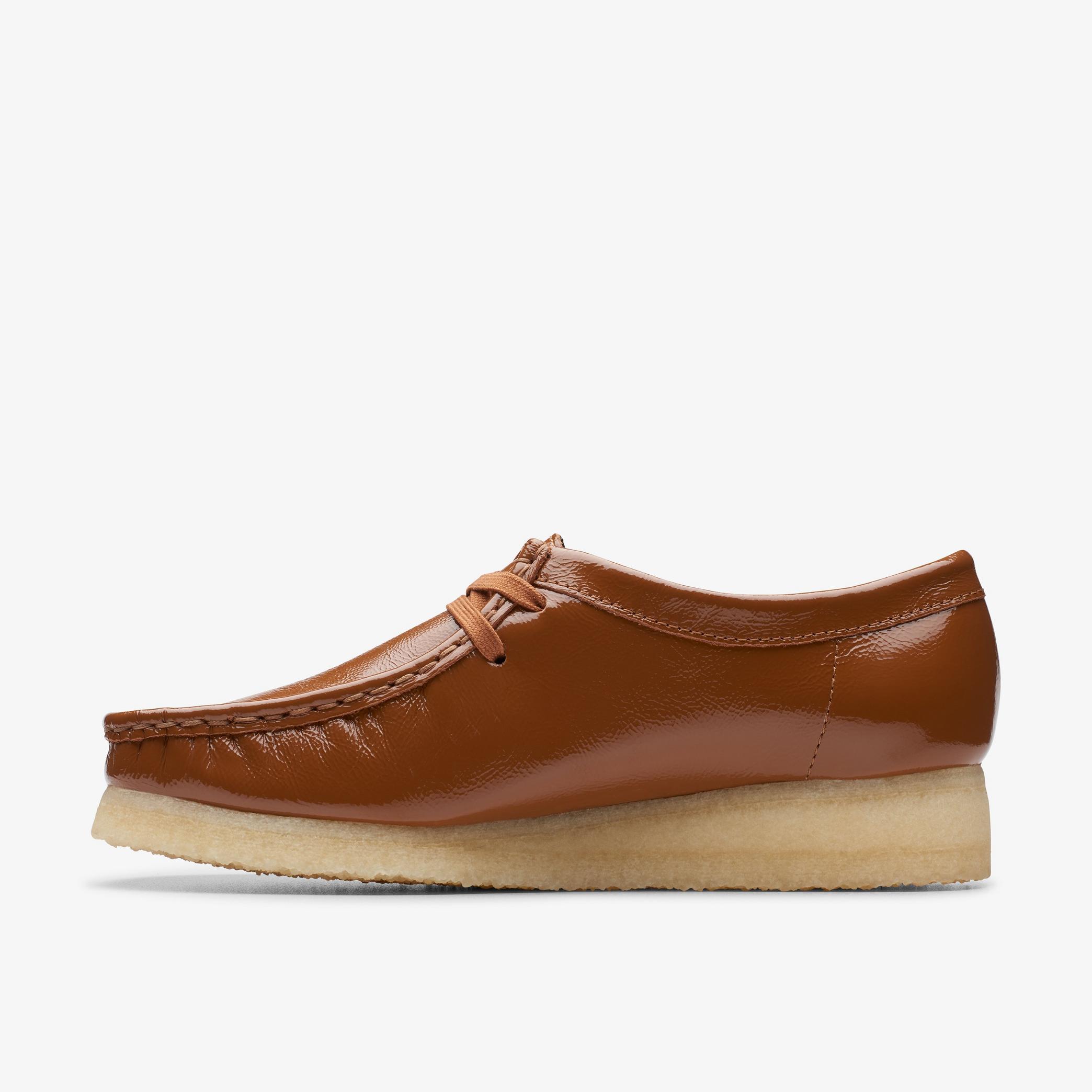 Wallabee Dusk Brown Patent Shoes, view 2 of 6