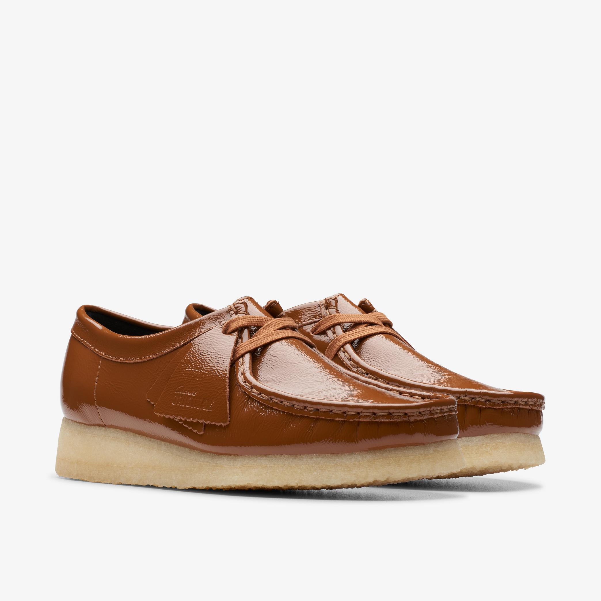 Wallabee Dusk Brown Patent Shoes, view 4 of 6