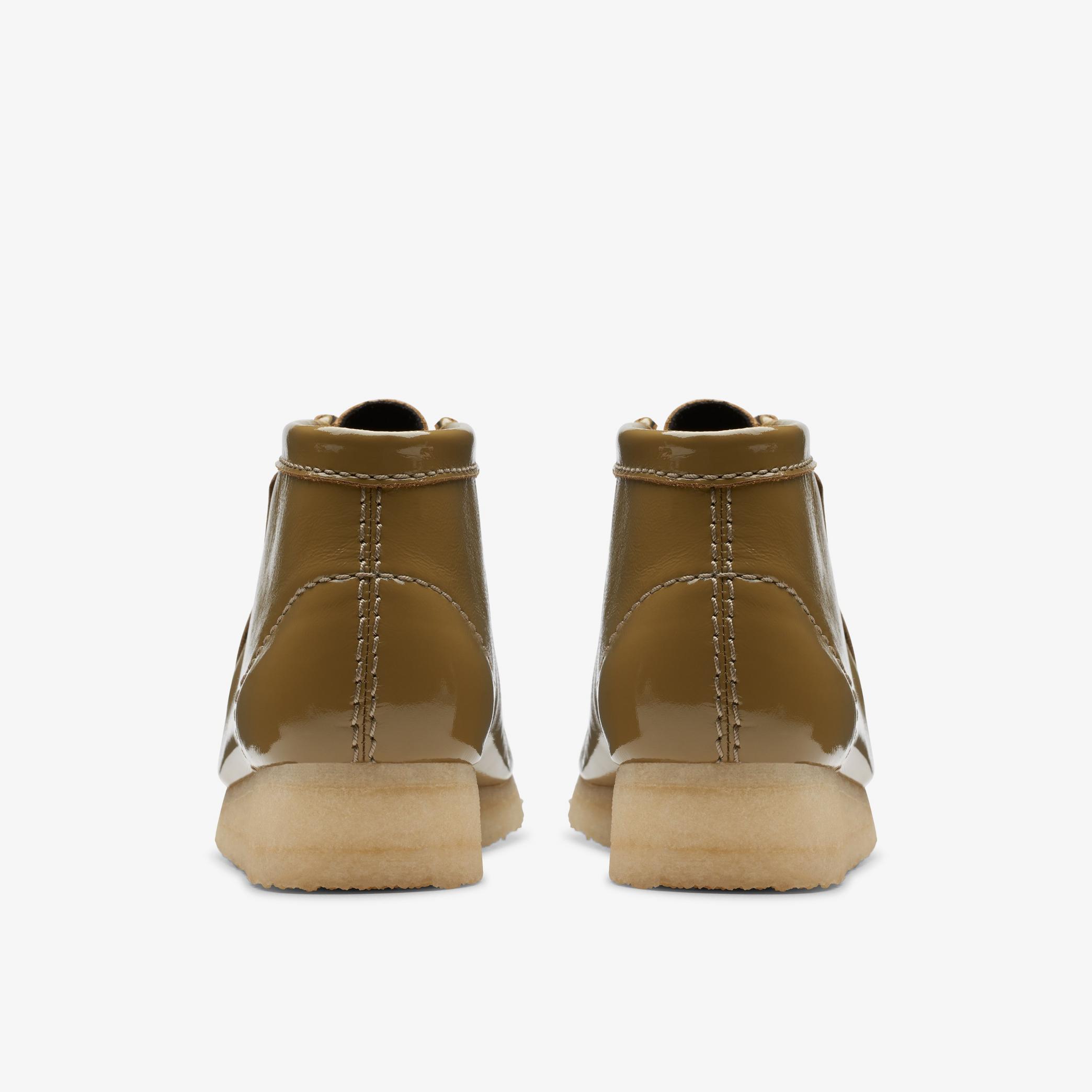 Wallabee Boot Dark Olive Patent Boots, view 5 of 6