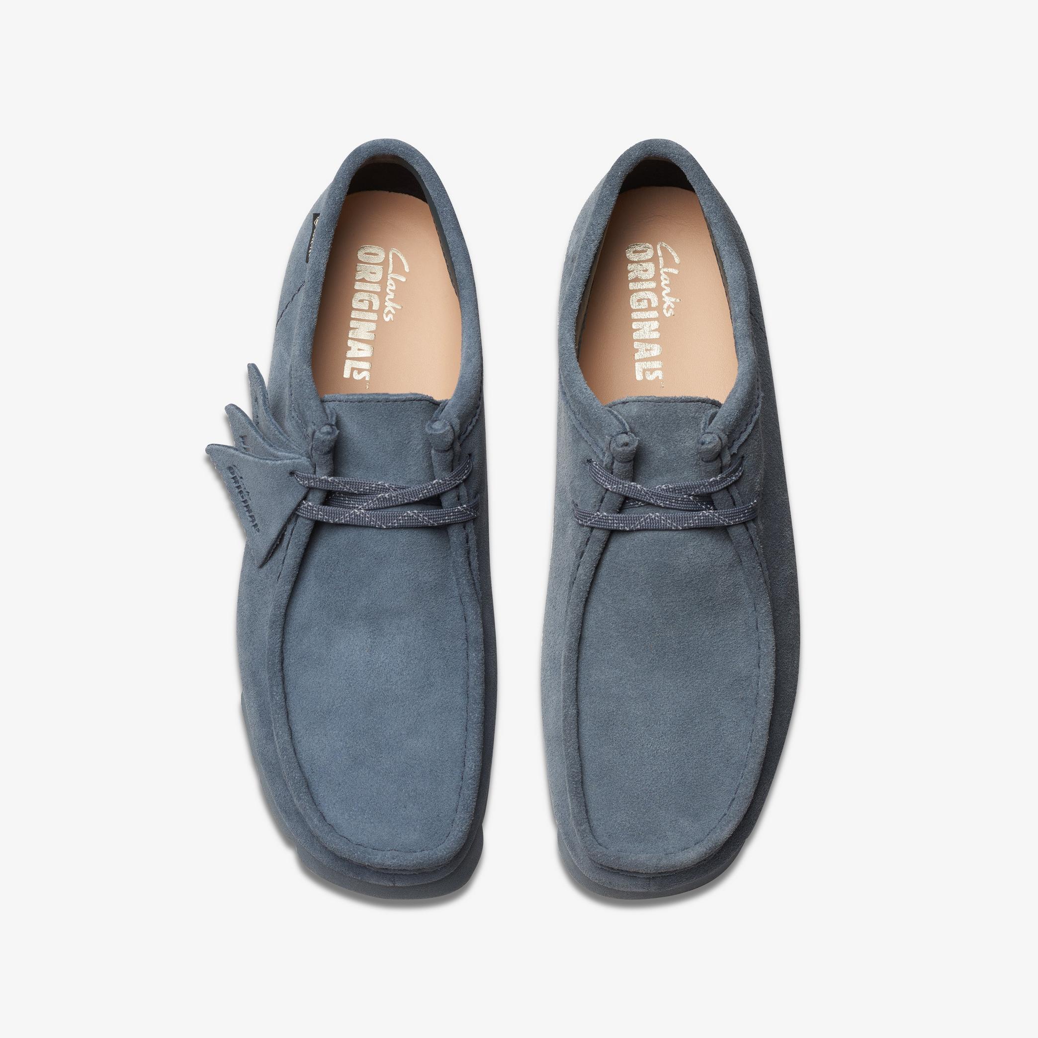 Mens Wallabee GORE-TEX Blue/Grey Suede Shoes | Clarks IE