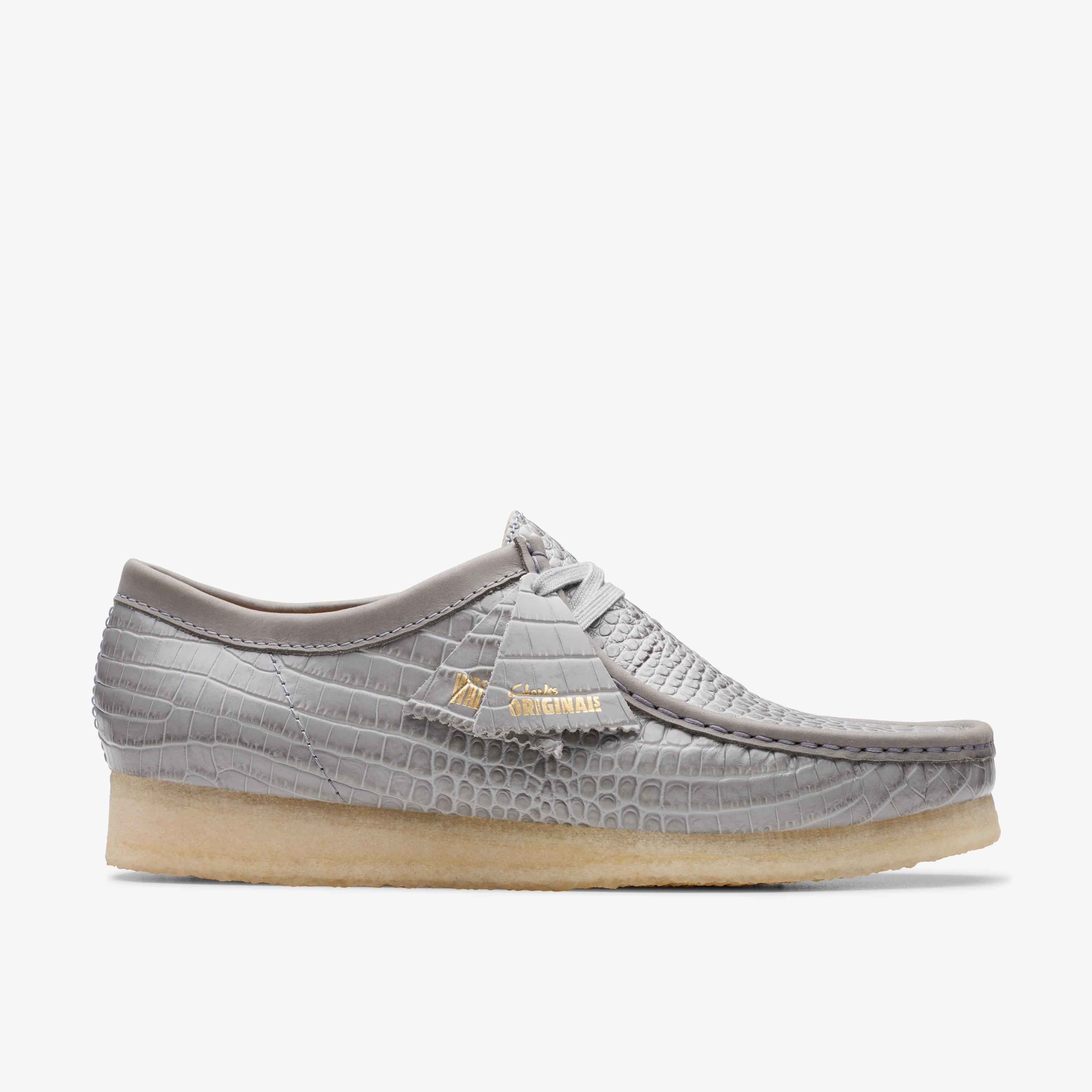 Size 12 Clarks Originals Wallabee Grey Croc shoes