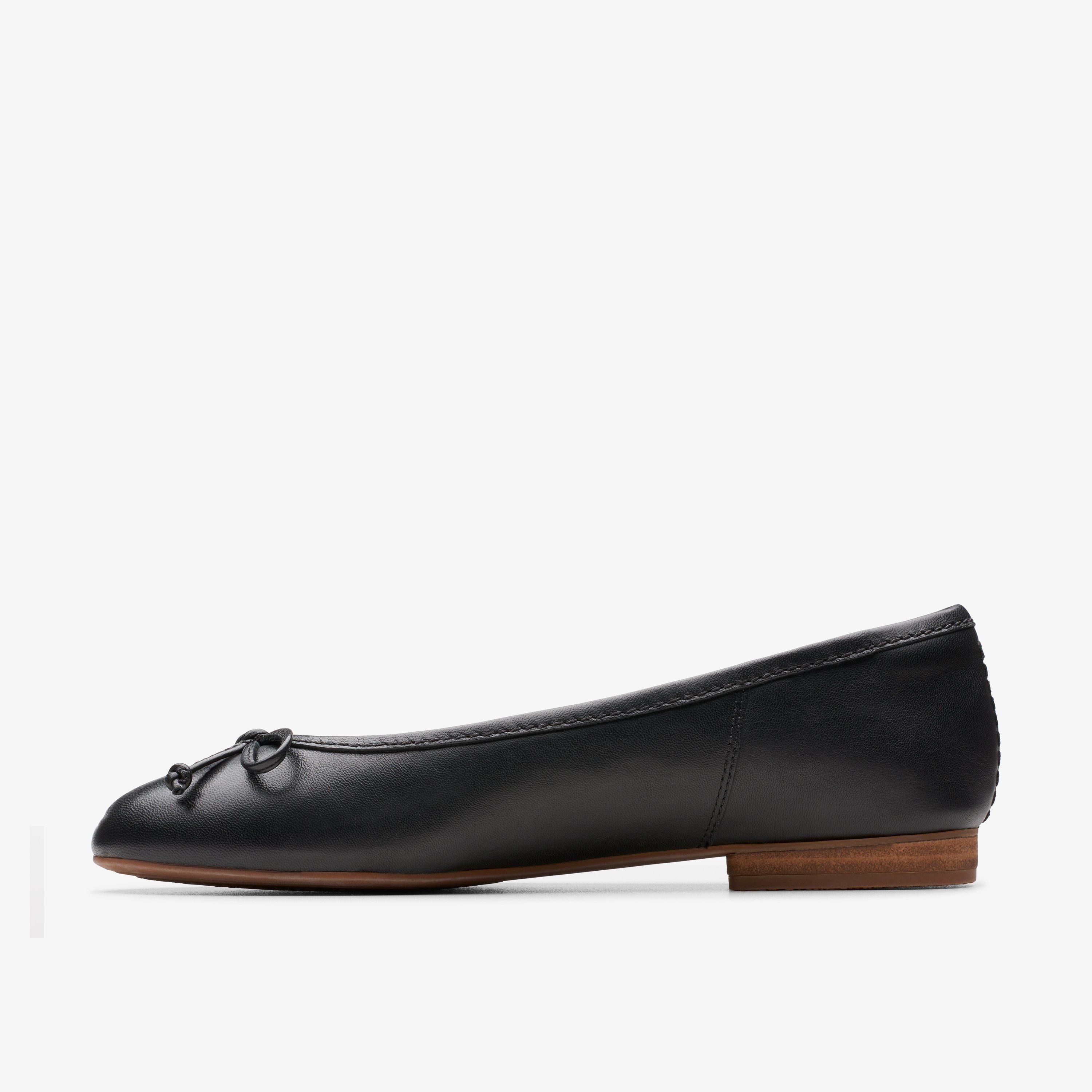 Clarks flat black outlet shoes